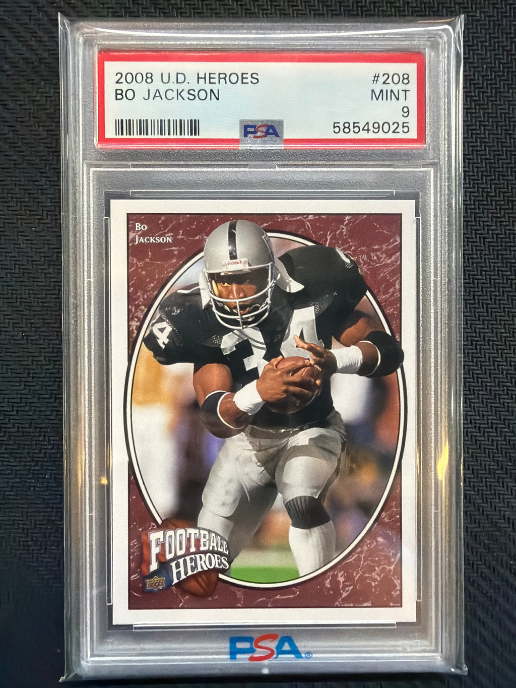 2008 Upper Deck Heroes Bo Jackson #208 PSA 9 Raiders