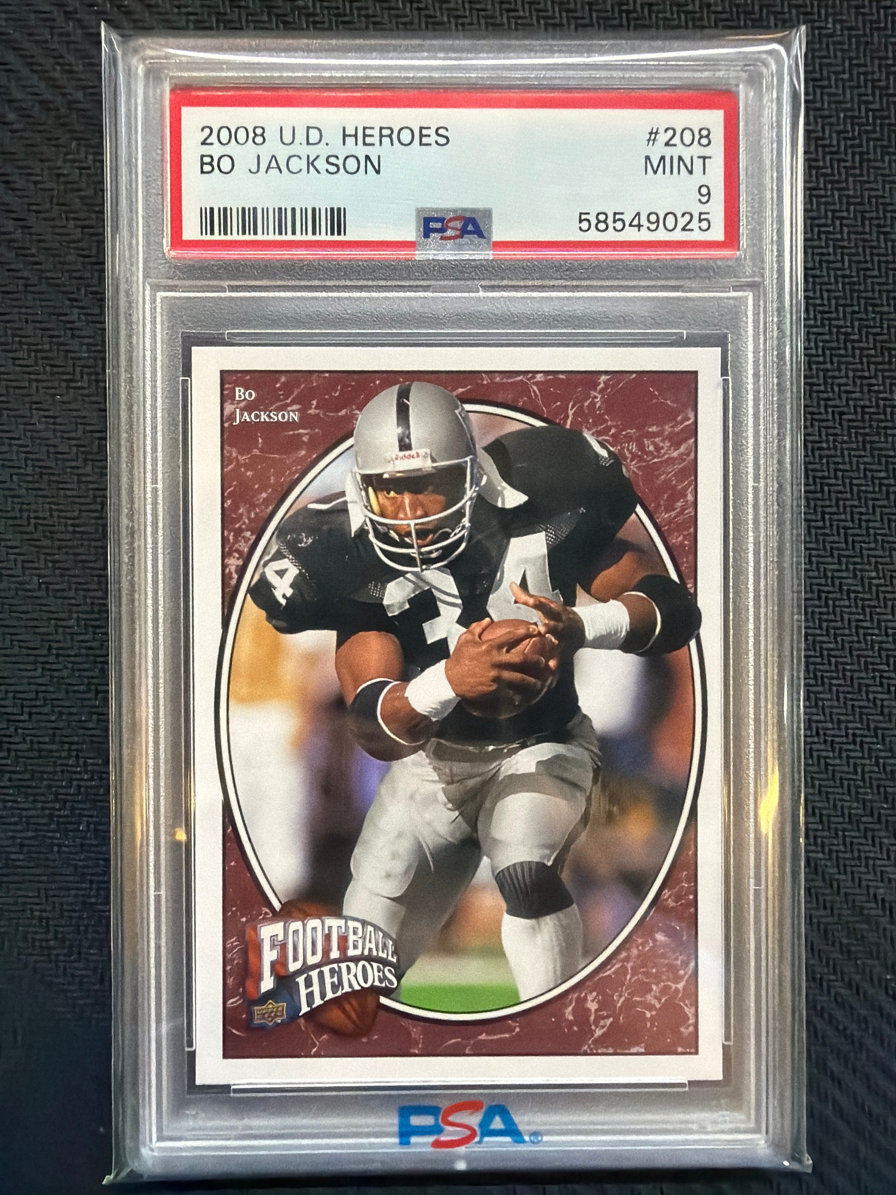 2008 Upper Deck Heroes Bo Jackson #208 PSA 9 Raiders
