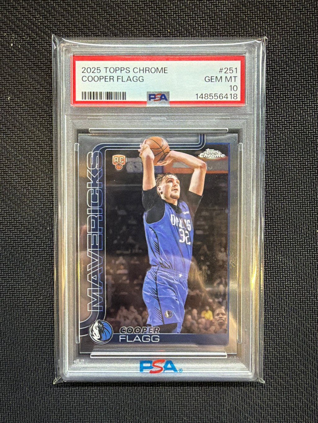 2025/26 Topps Chrome Cooper Flagg Rookie #251 PSA 10 Mavs 418