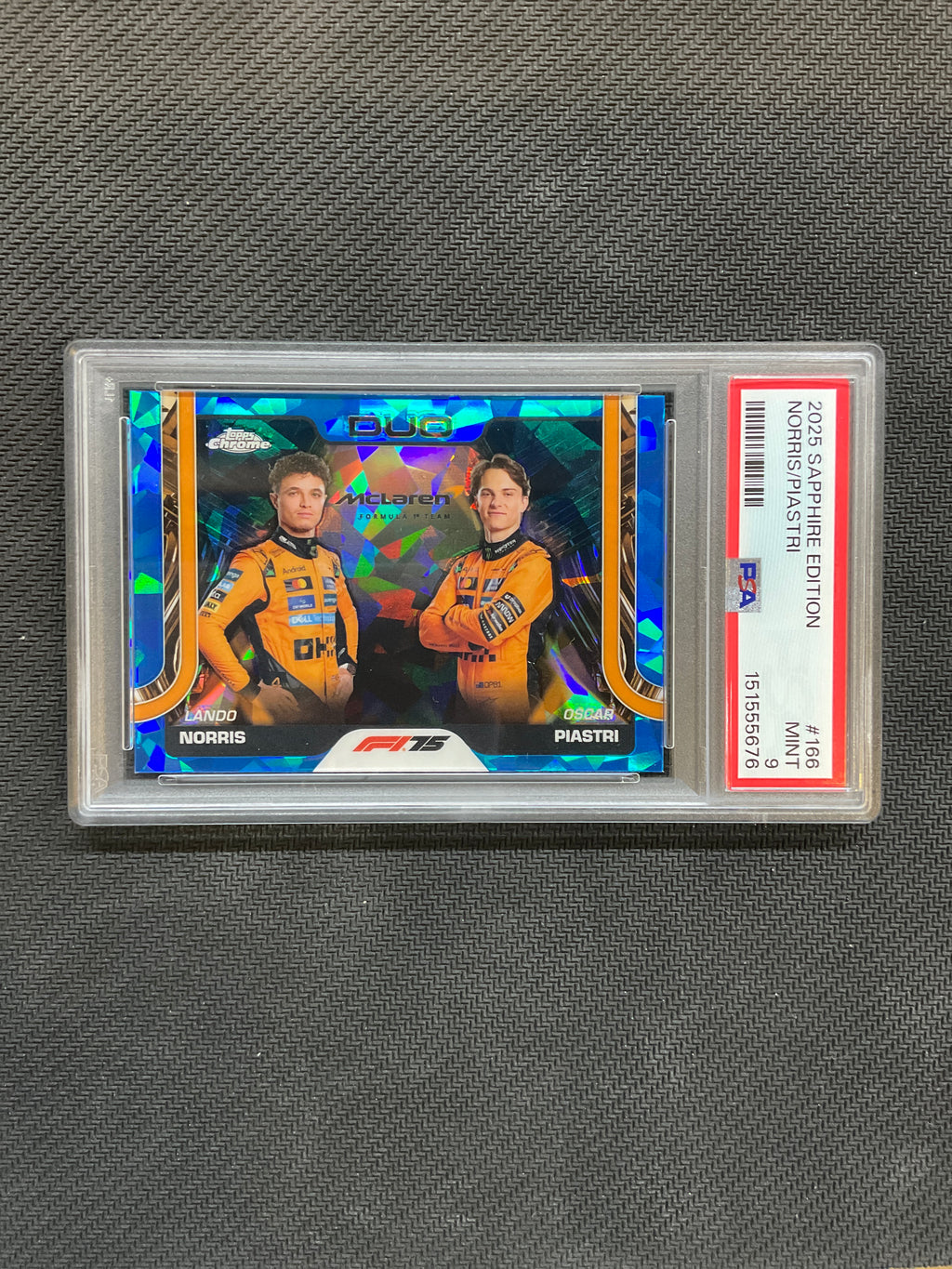 2025 Topps Chrome F1 Sapphire Lando Norris Oscar Piastri PSA 9 Mclaren