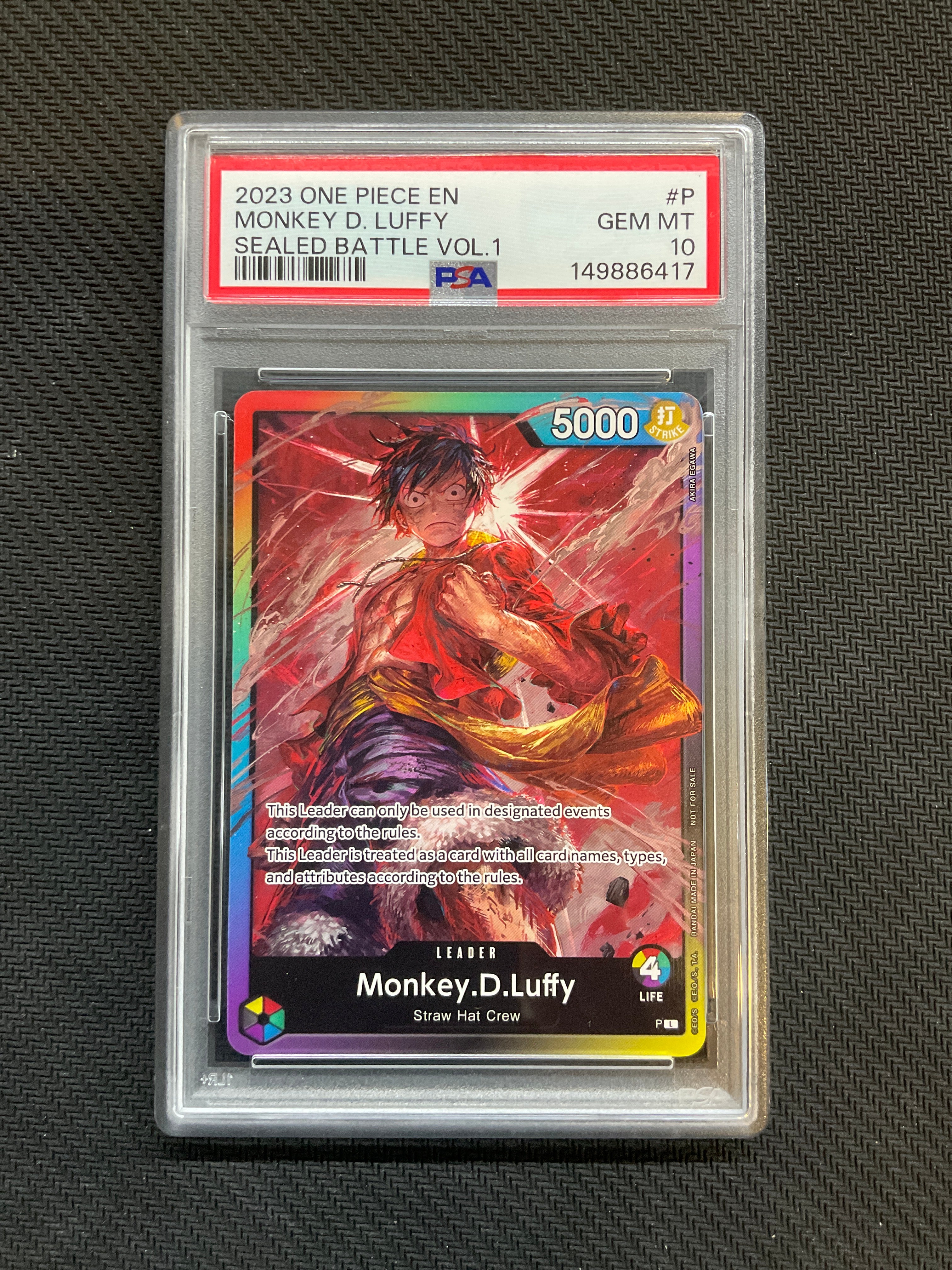 2023 ONE PIECE PROMOS SEALED BATTLE VOL.1 #P MONKEY D. LUFFY PSA 10 417