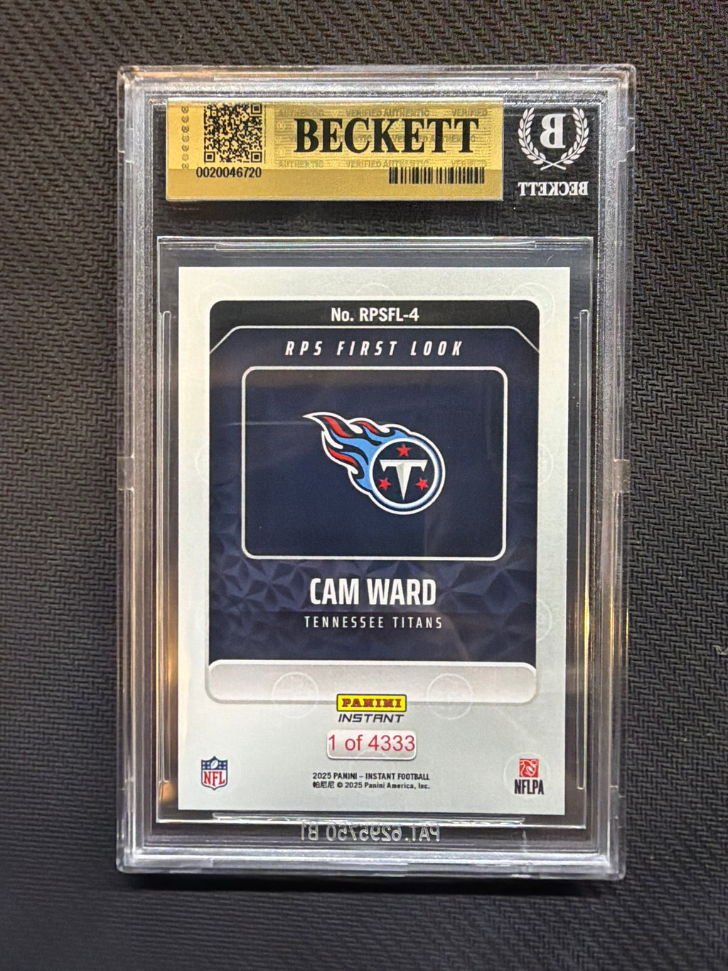2025 Panini Instant Cam Ward Rookie BGS 9.5 Titans 720