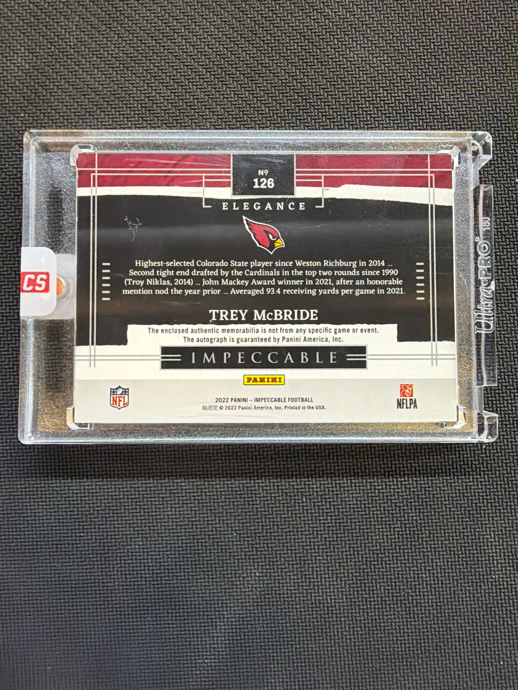 2022 Impeccable Trey McBride Rookie Patch Auto /10 Green Cardinals