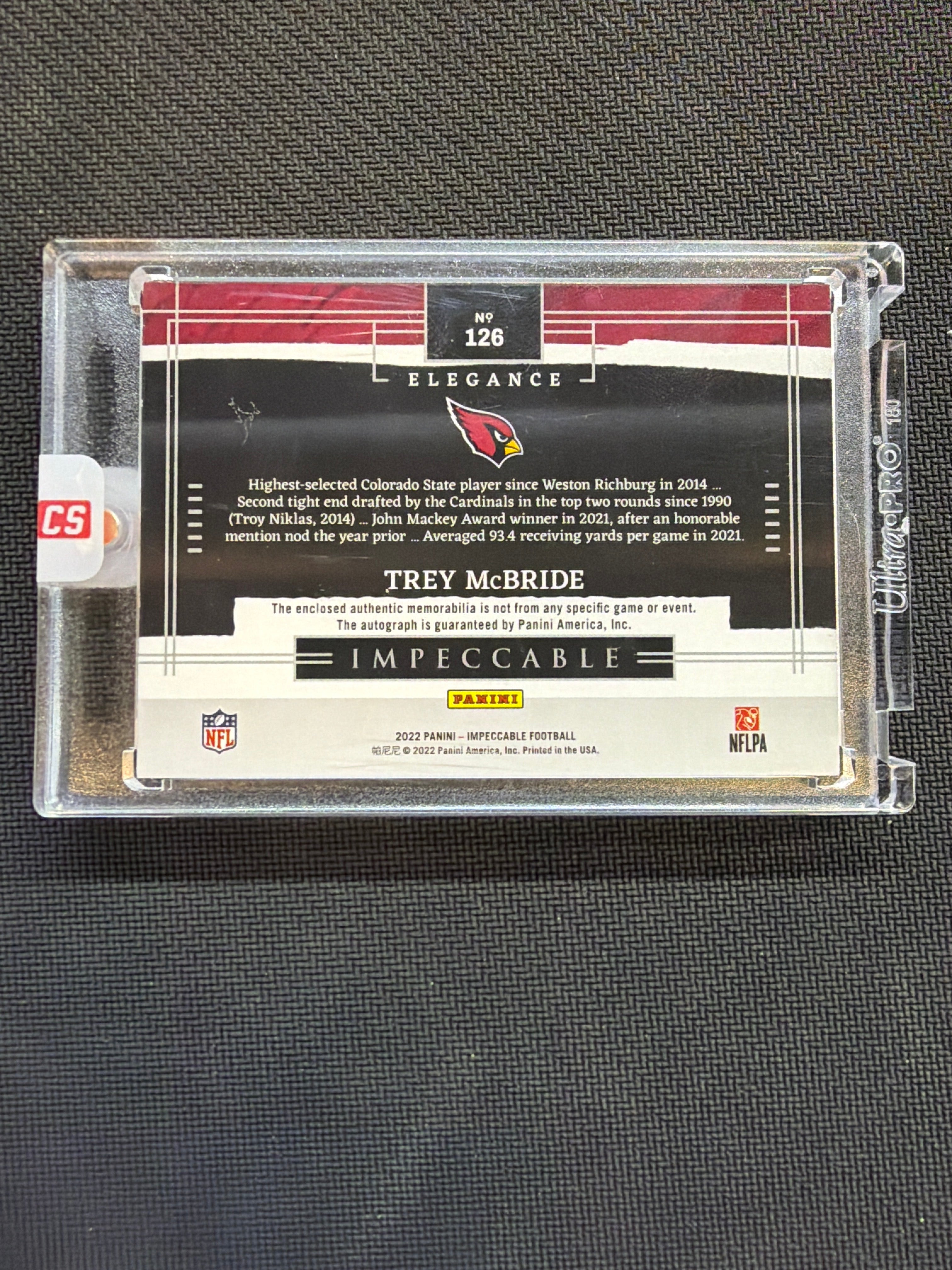 2022 Impeccable Trey McBride Rookie Patch Auto /10 Green Cardinals