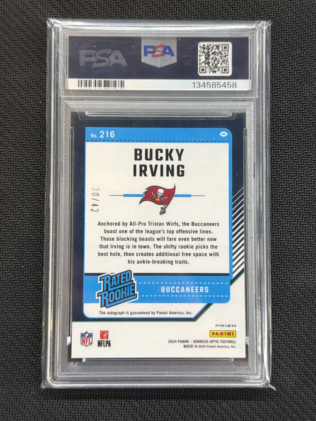 2024 Donruss Optic Bucky Irving Purple Stars Auto /42 PSA 9 458