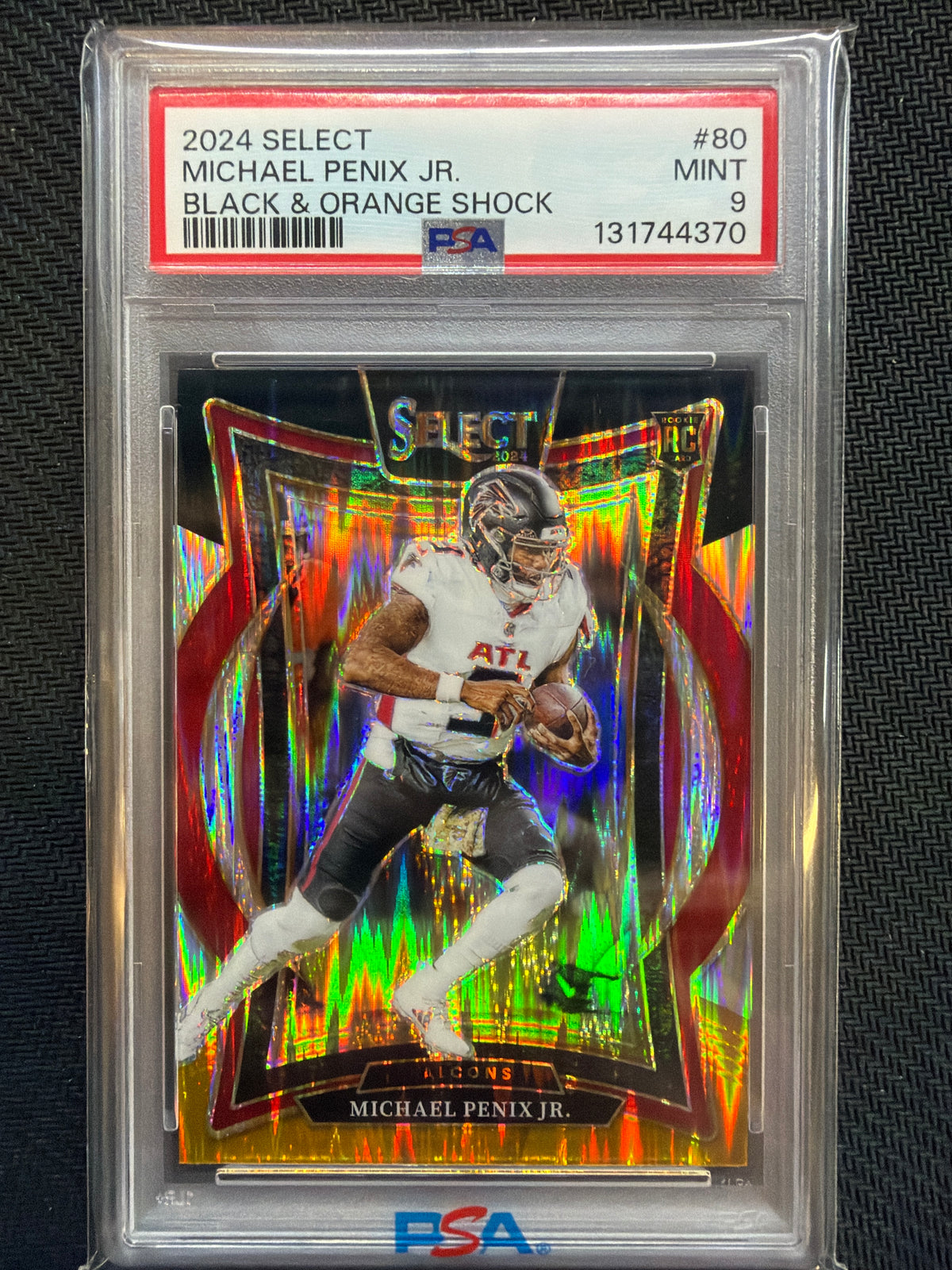 2024 Select Michael Penix Jr. Black Orange Shock PSA 9 Rookie 370