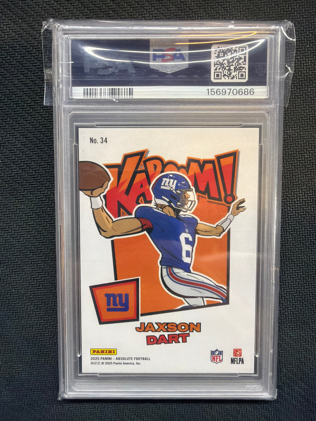 2025 Absolute Jaxson Dart Rookie Kaboom! Horizontal PSA 8 686