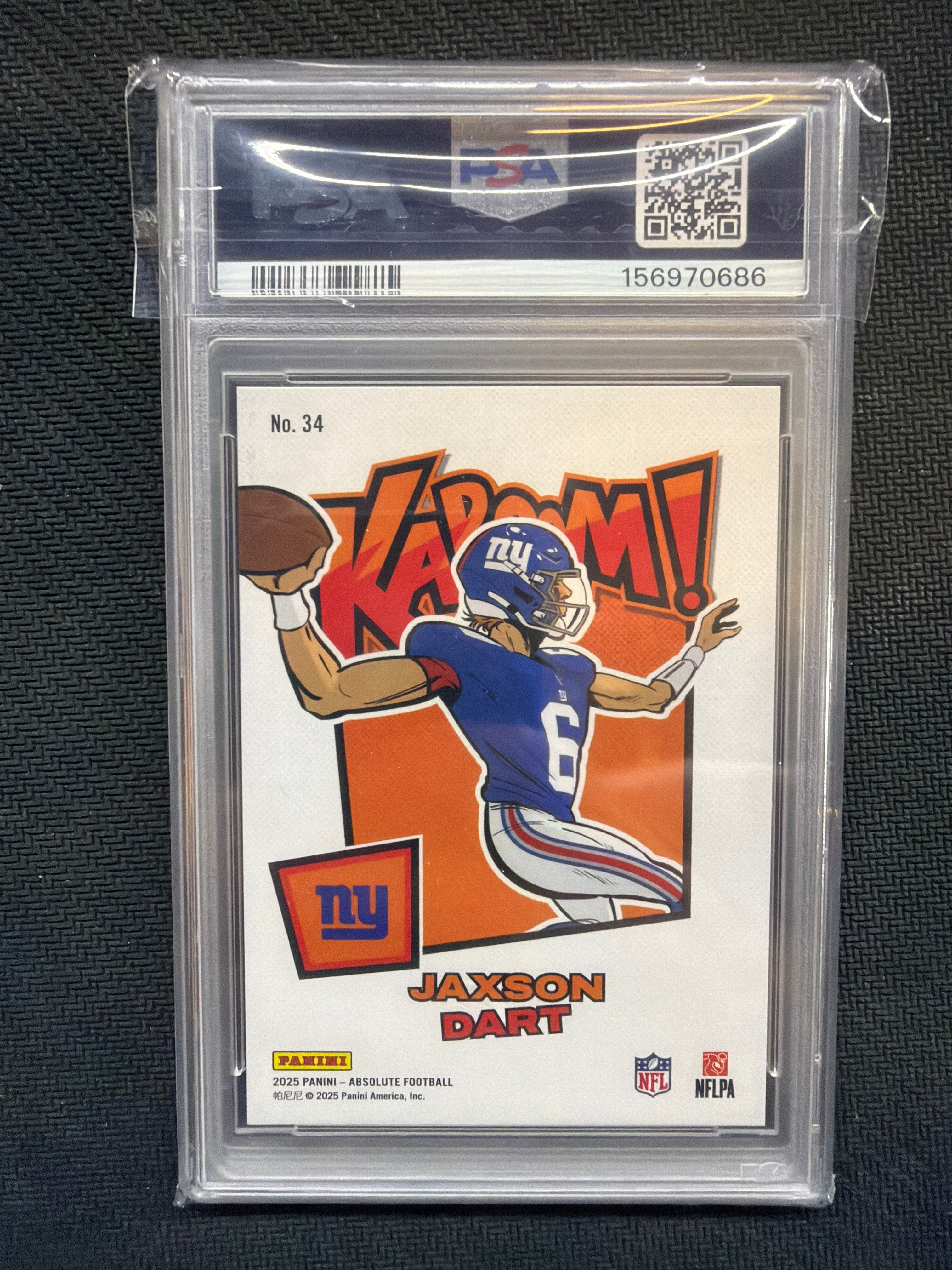 2025 Absolute Jaxson Dart Rookie Kaboom! Horizontal PSA 8 686