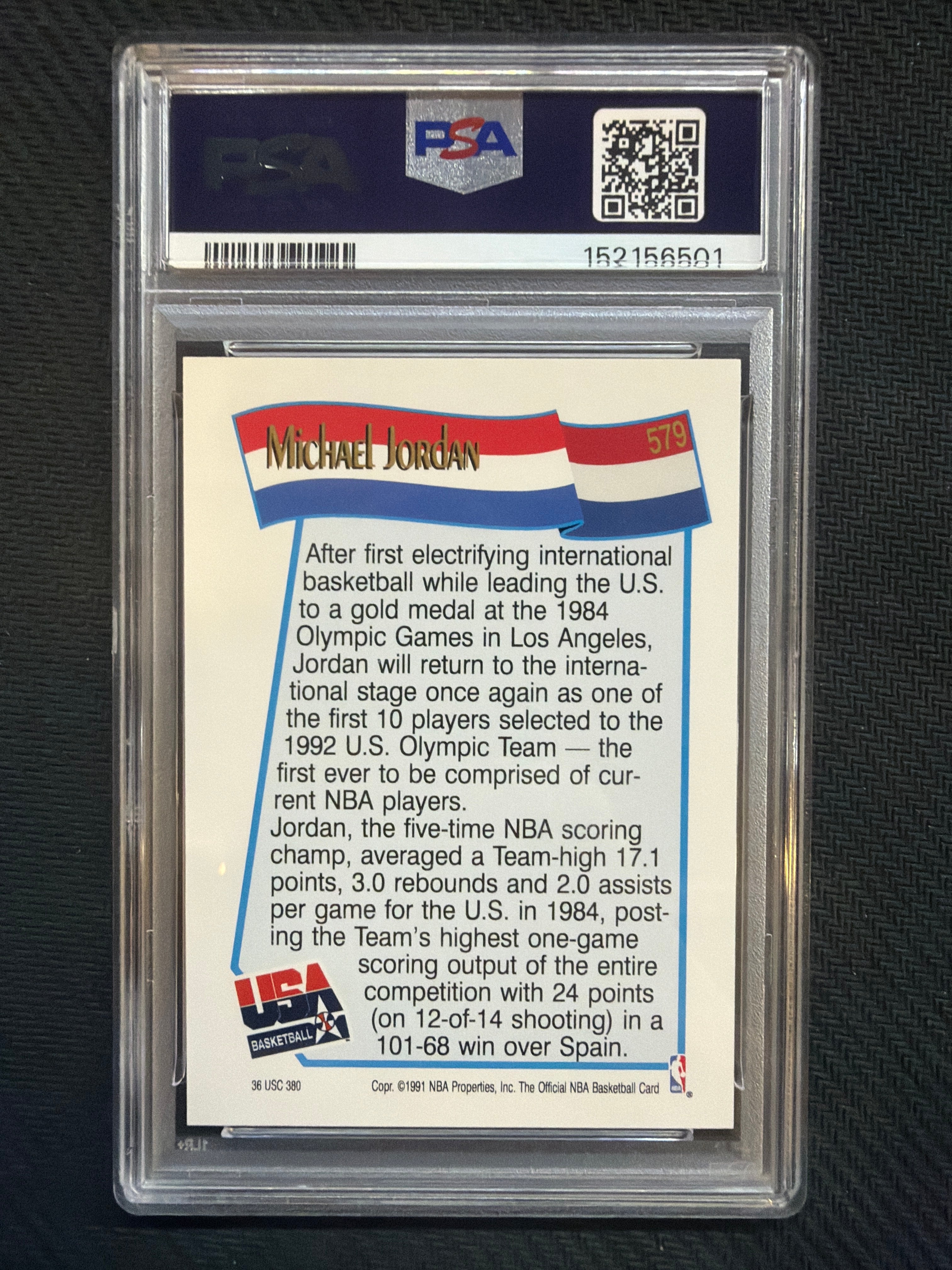 1991 Hoops Michael Jordan USA #579 PSA 10 501
