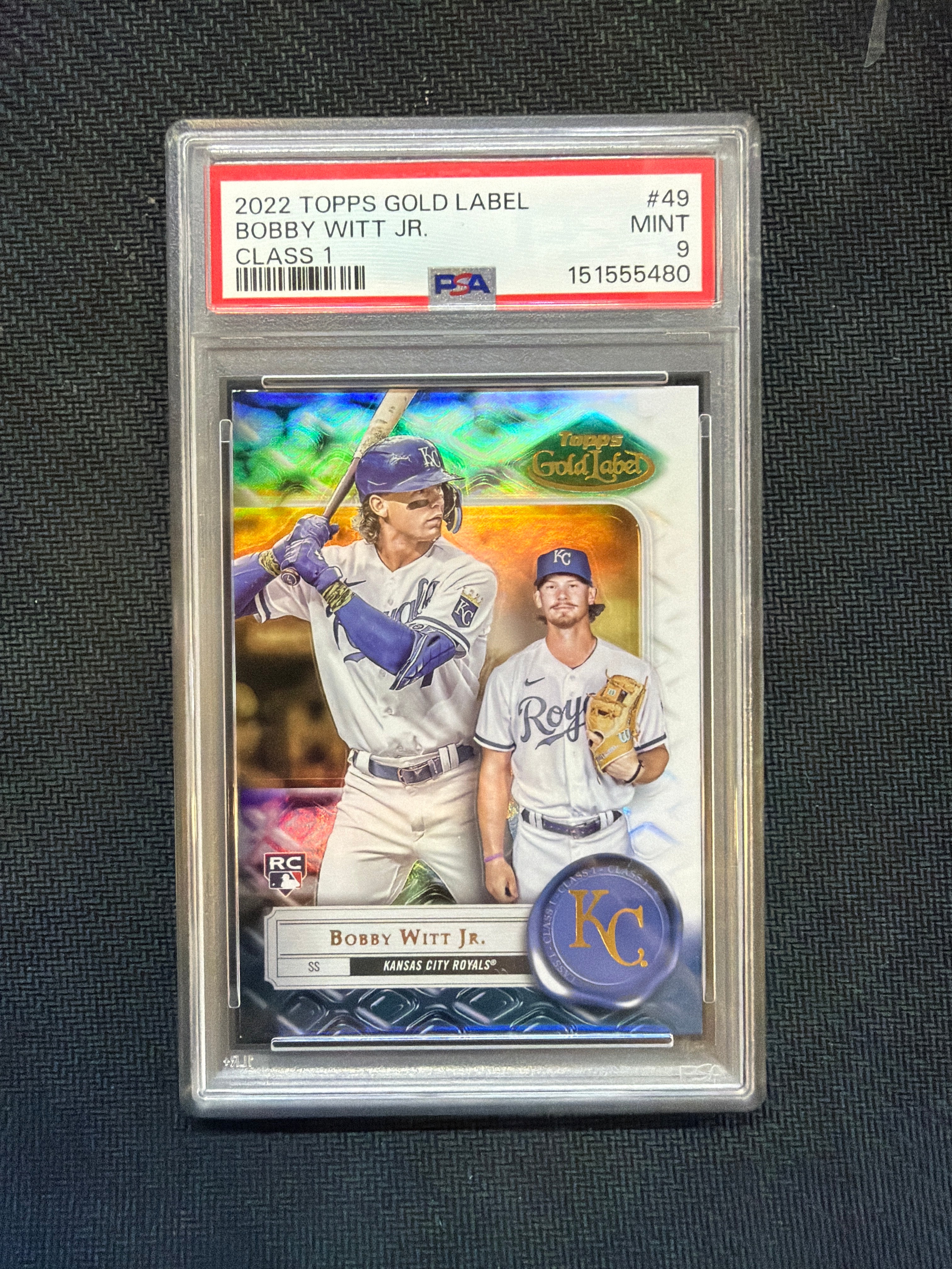 2022 Topps Gold Label Bobby Witt Jr. Class 1 Rookie PSA 9 Royals 480