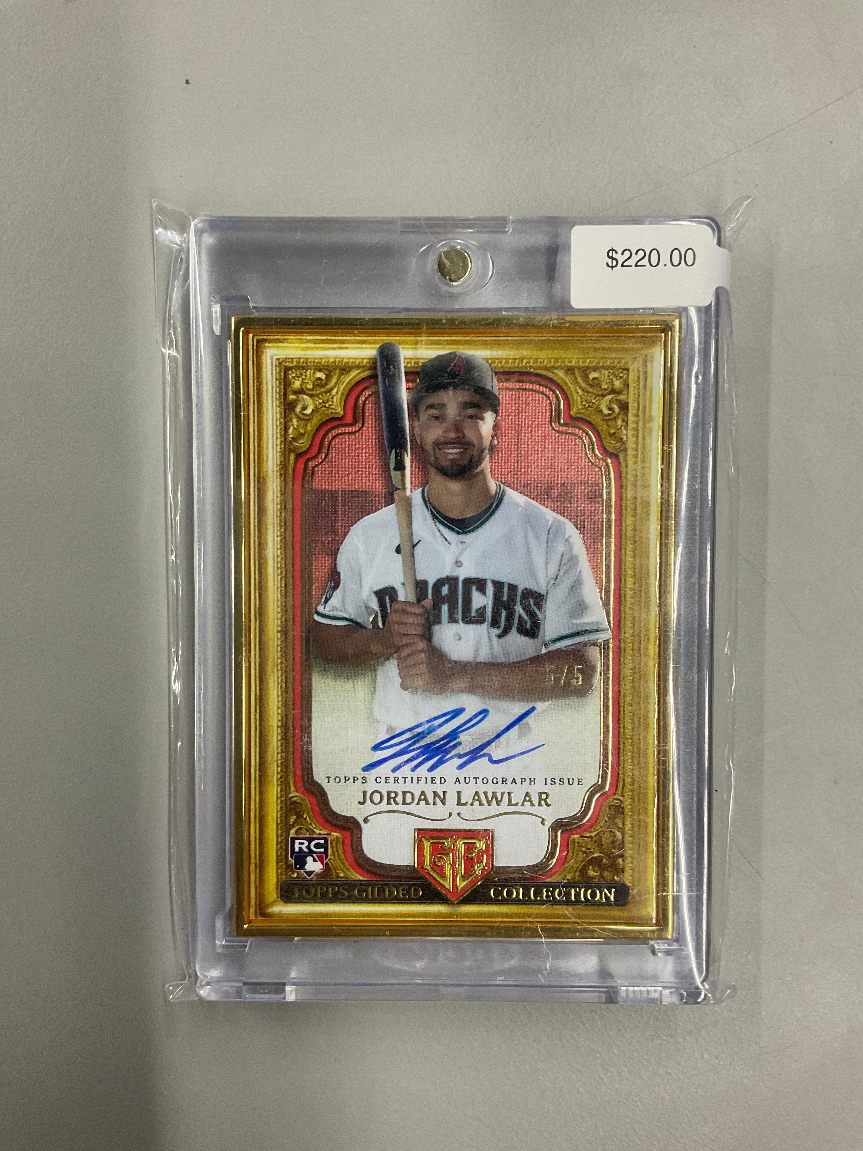 2024 Topps Gilded Jordan Lawlar Gold Frame Rookie Auto /5 Diamondbacks