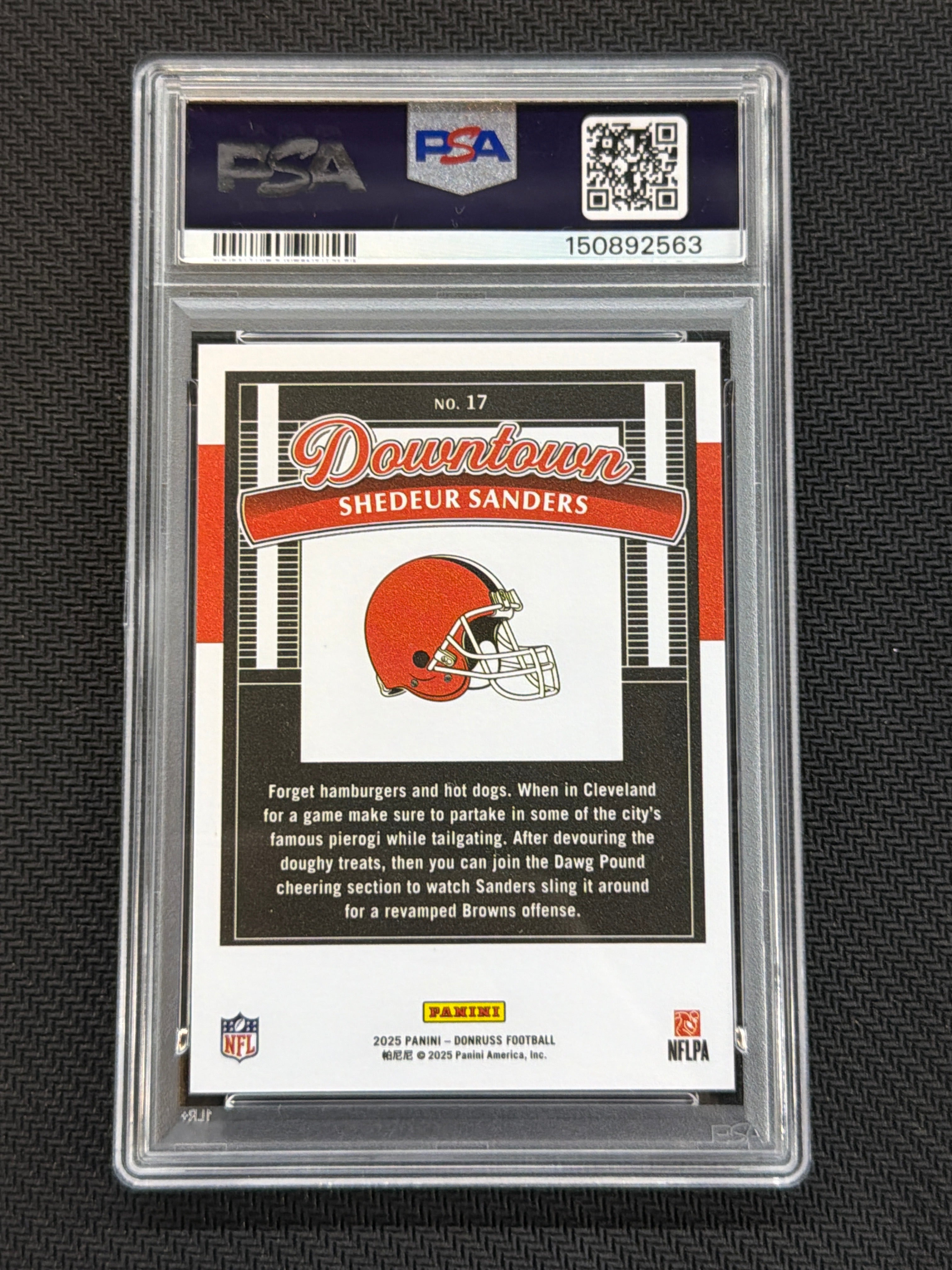 2025 Donruss Shedeur Sanders Rookie Downtown! #17 PSA 10 Browns 563