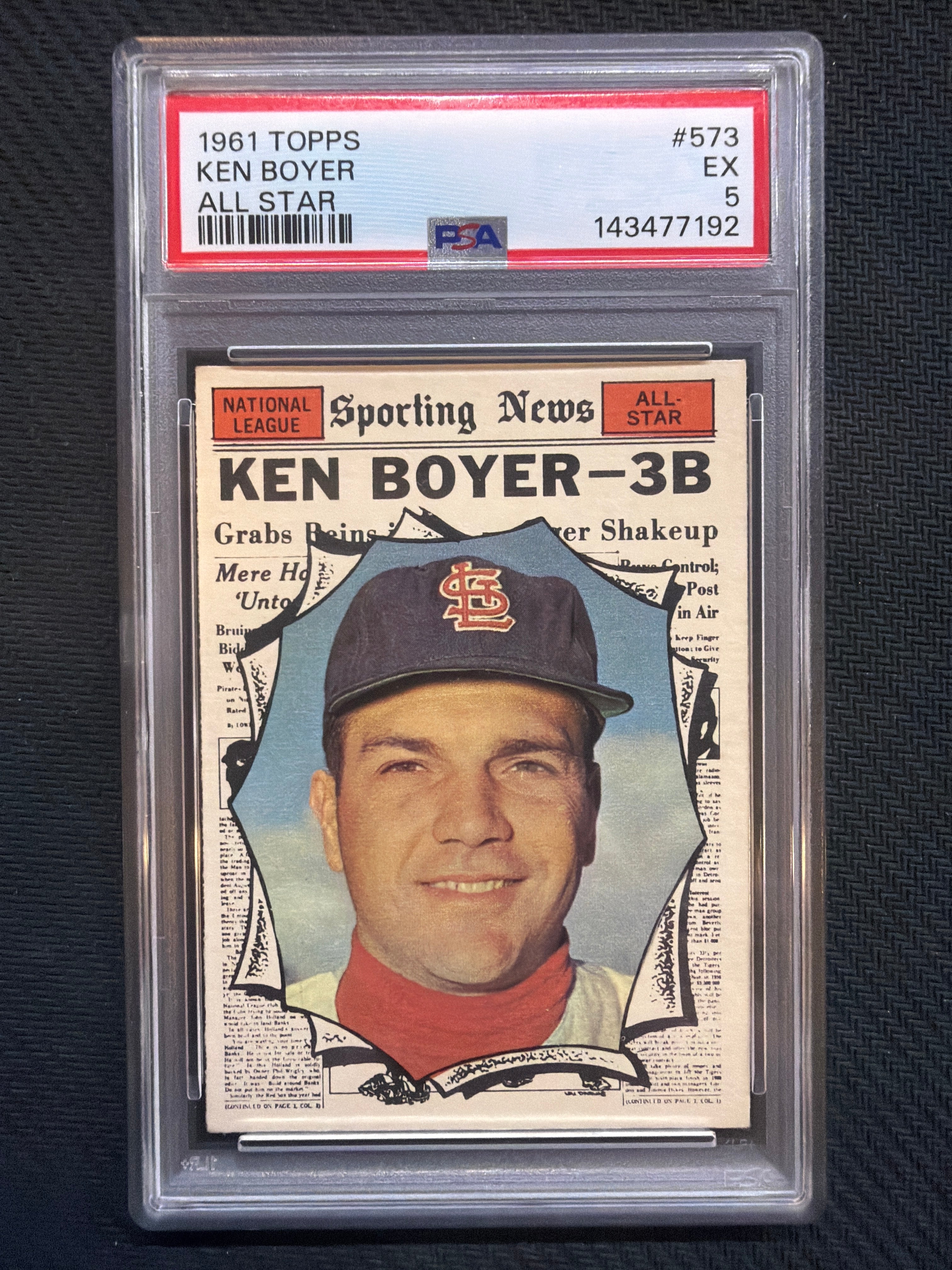 1961 Topps Ken Boyer All Star #573 PSA 5