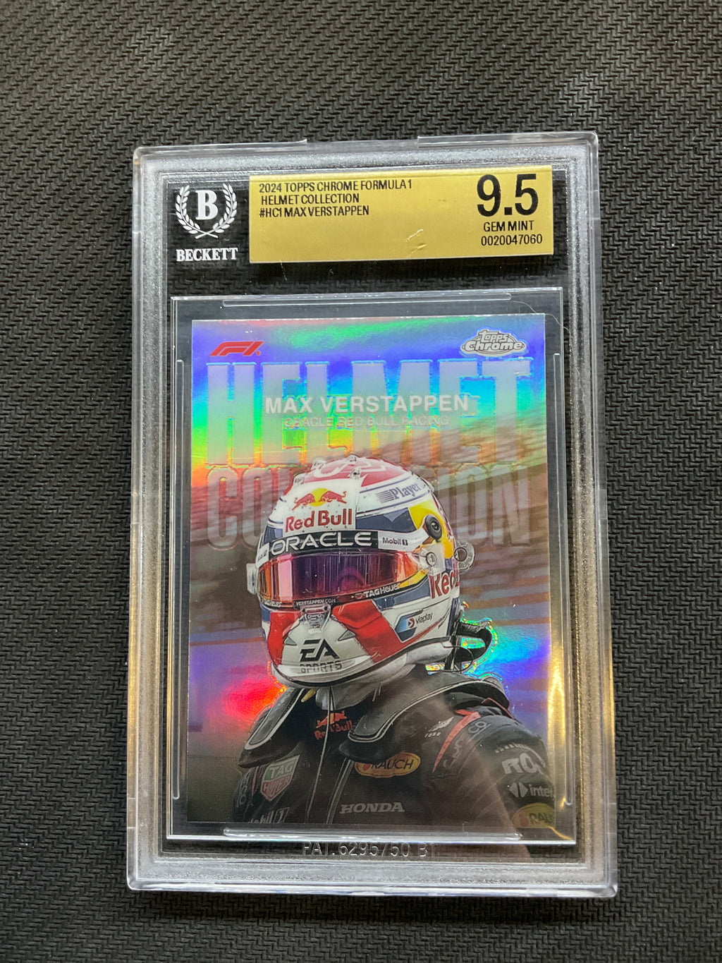 2024 Topps Chrome F1 Max Verstappen Helmet Collection BGS 9.5 Red Bull