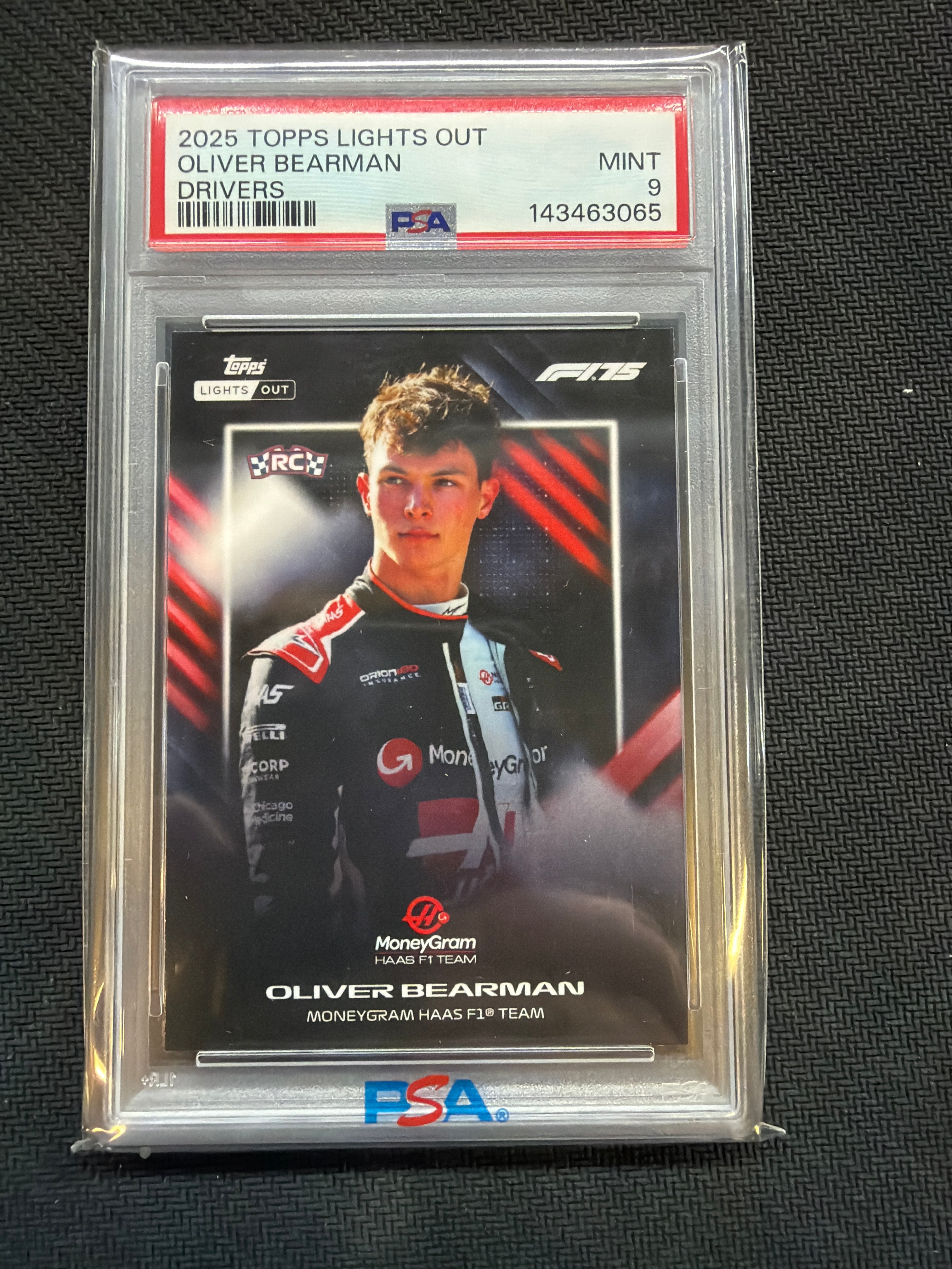 2025 Topps Lights Out Oliver Bearman Drivers PSA 9 Rookie