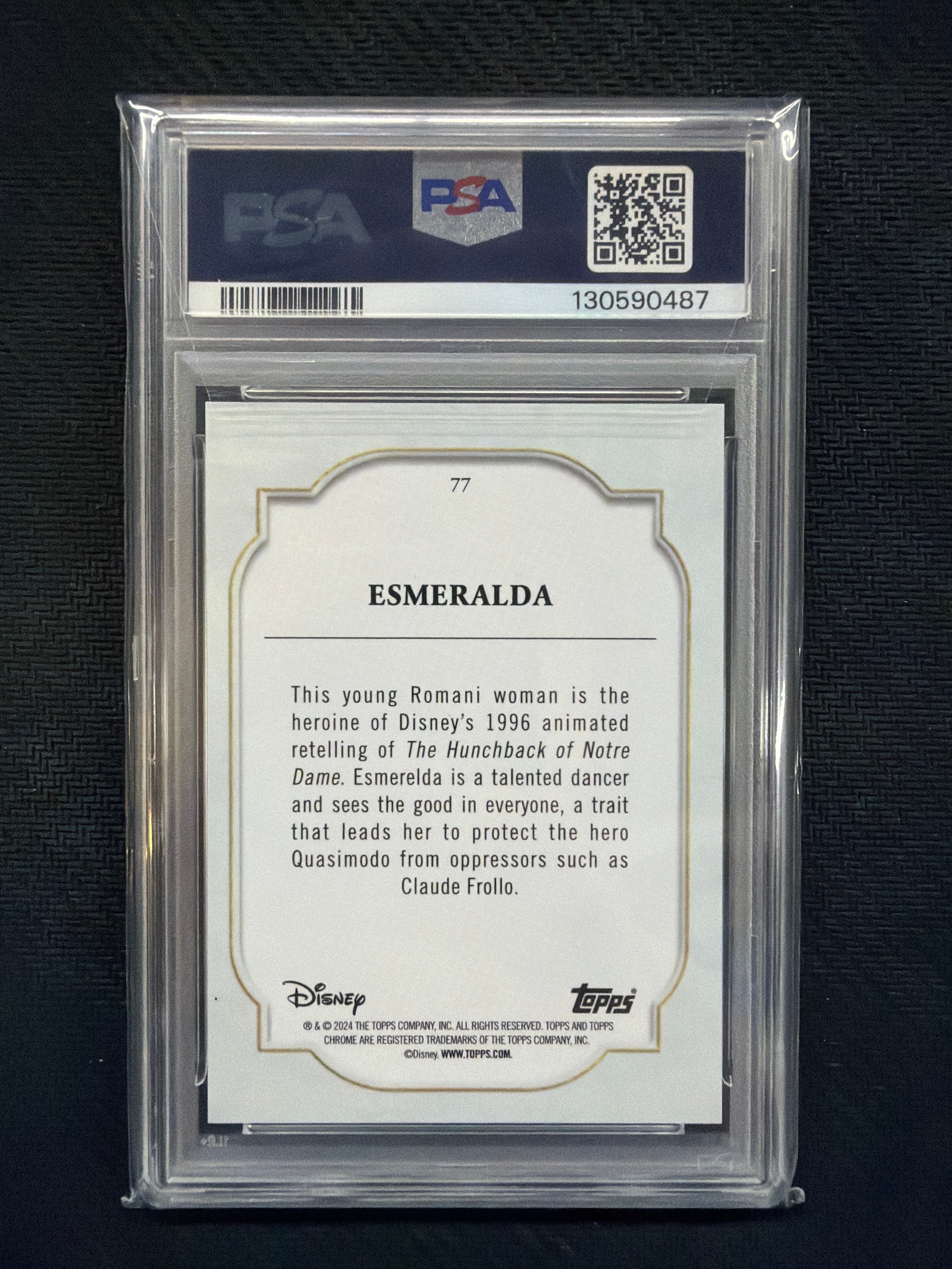 2024 Topps Chrome Disney Esmeralda Black & White /101 PSA 10