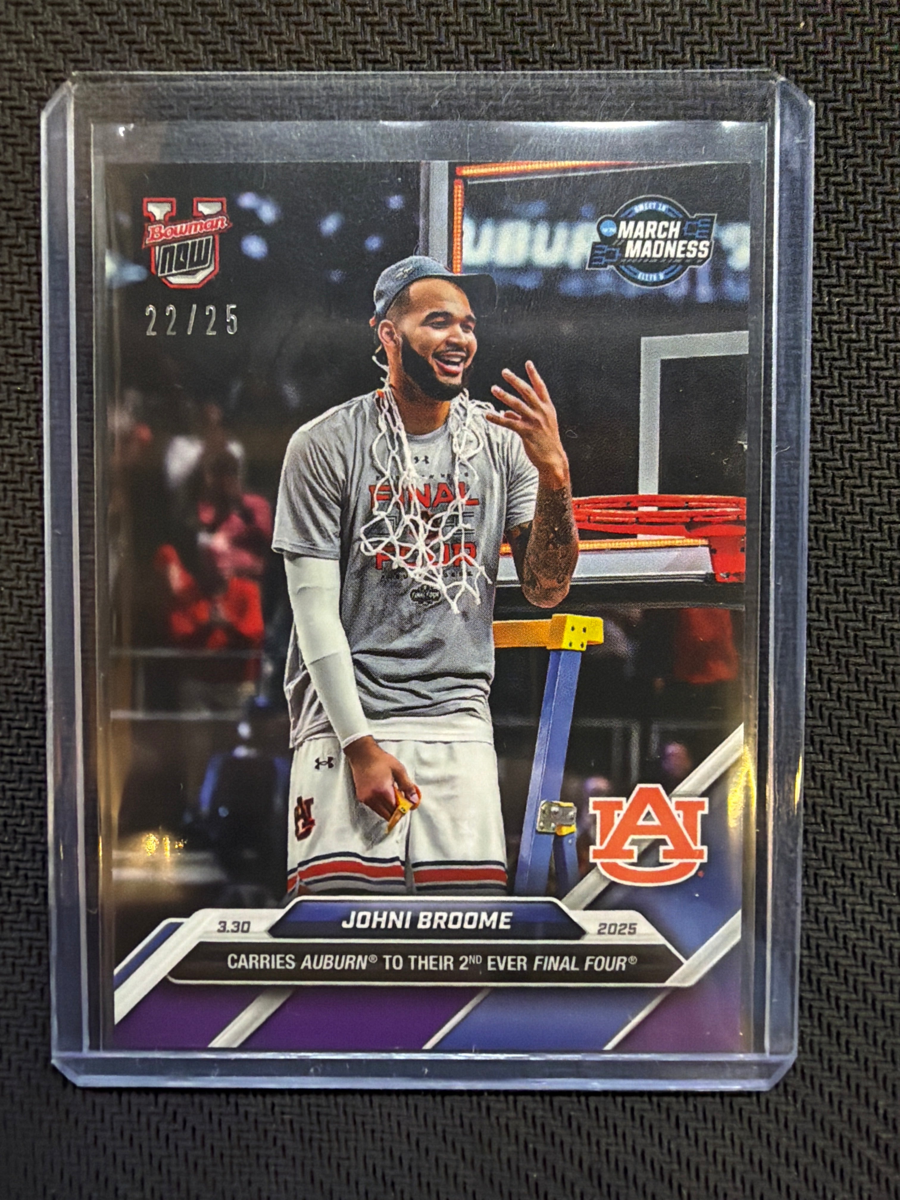 2025 Bowman U Now Johni Broome #105 Purple /25 Auburn
