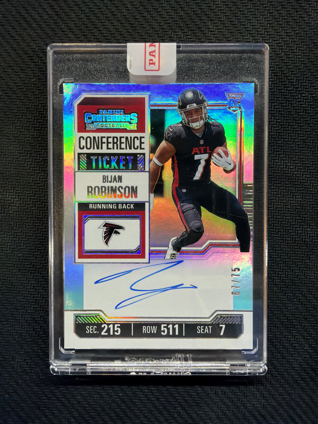 2023 Contenders Bijan Robinson Confrence Rookie Ticket Auto /75 Falcons