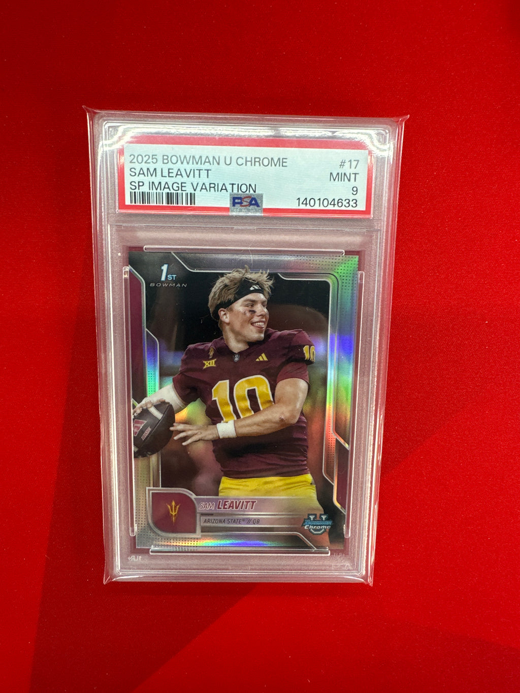 2025 Bowman U Sam Leavitt SP Image Variation PSA 9 LSU