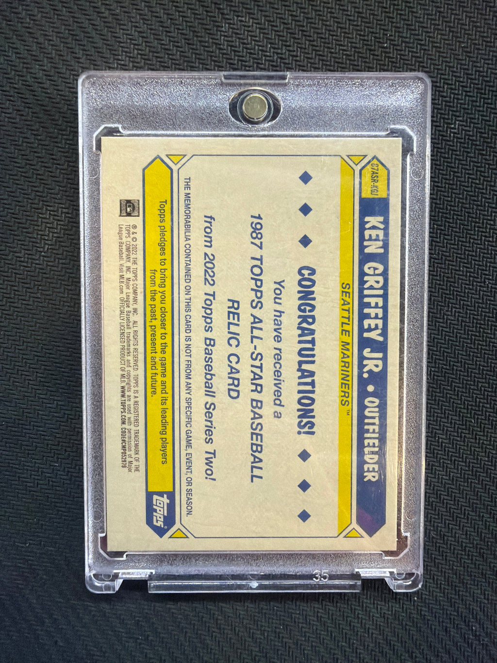 2022 Topps Series 2 Ken Griffey Jr All Star Game Used Memorabilia /50 Mariners