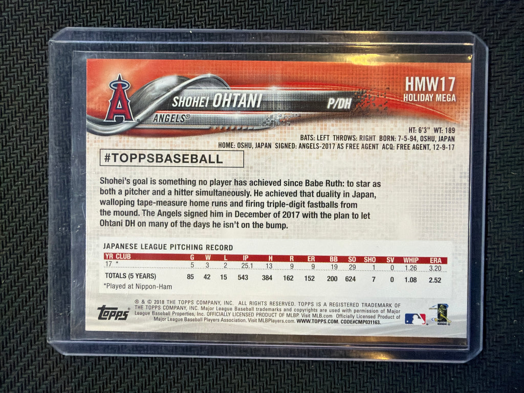 2018 Topps Holiday Shohei Ohtani #17 Angels Rookie