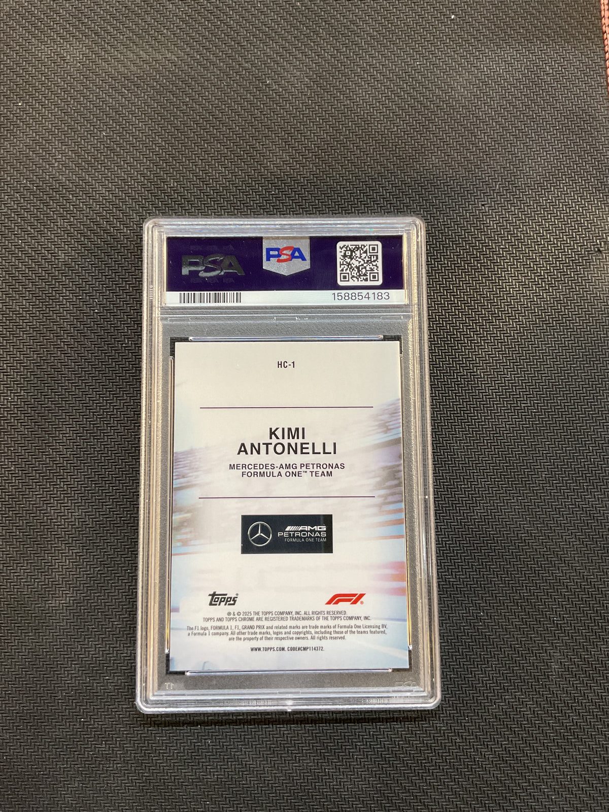 2025 Topps Chrome F1 Kimi Antonelli Rookie Helmet Collection PSA 10