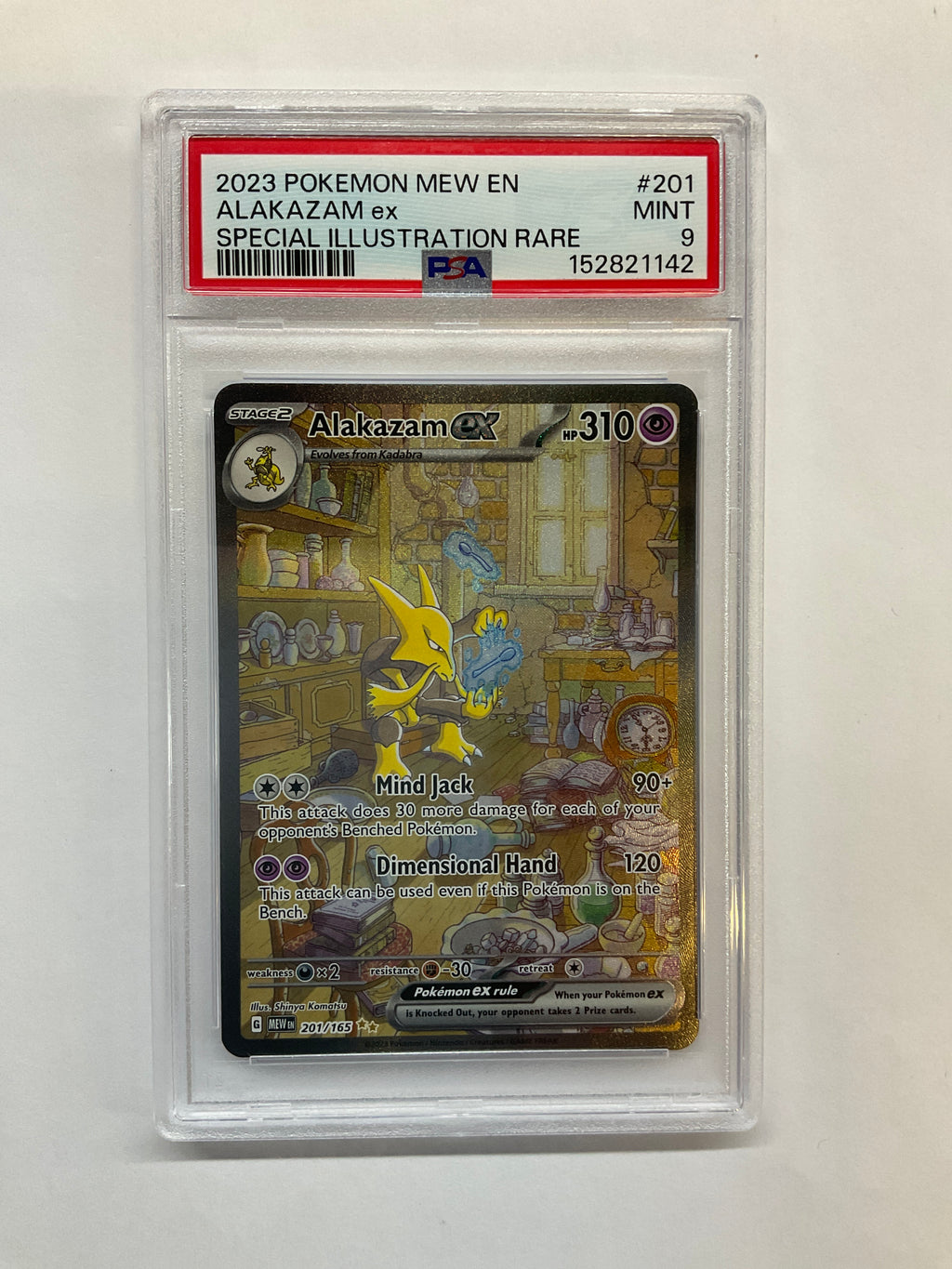 2023 Pokemon Mew En Alakazam ex 201 PSA 9 Special Illustration Rare SIR