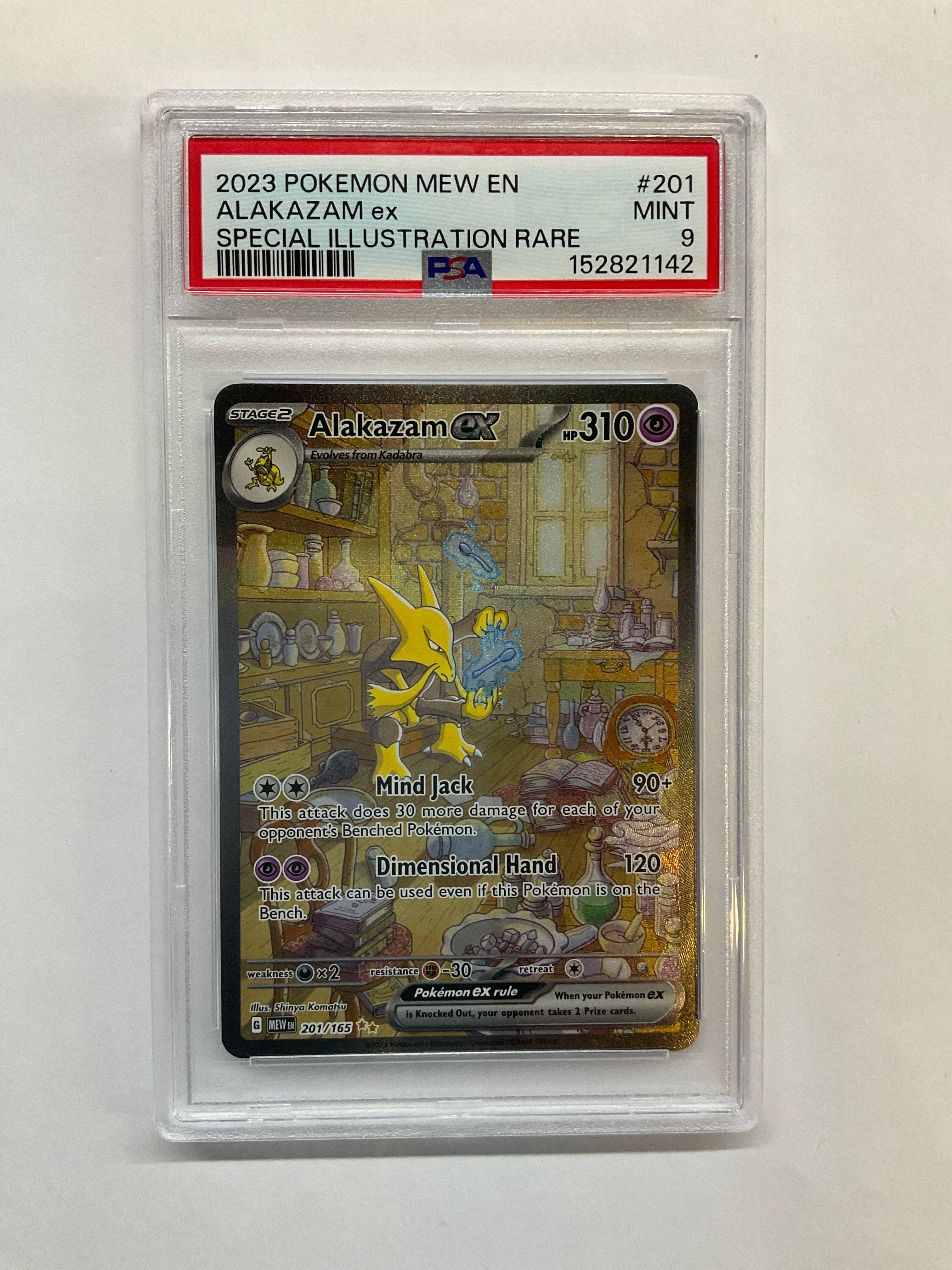 2023 Pokemon Mew En Alakazam ex 201 PSA 9 Special Illustration Rare SIR
