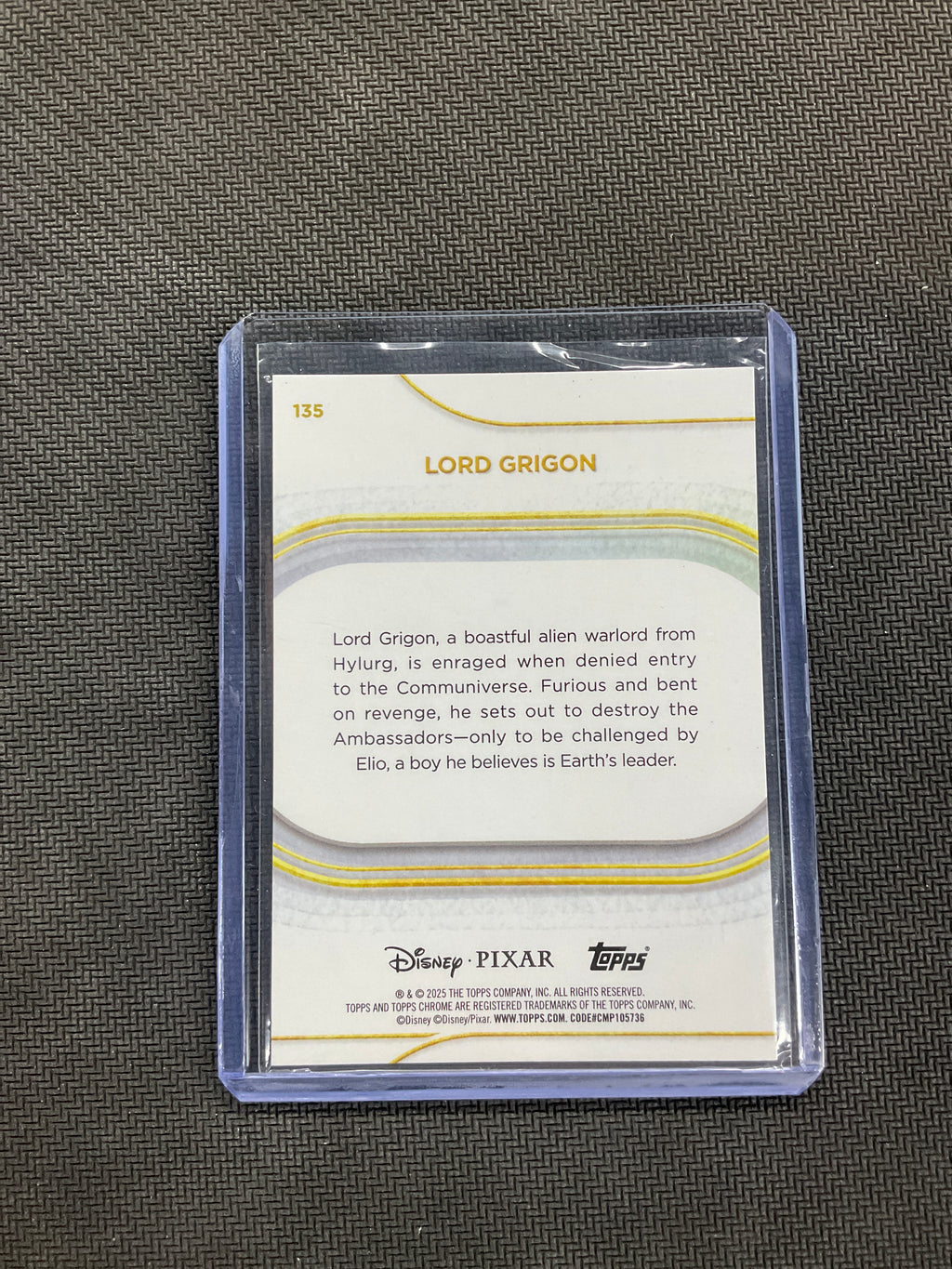 2025 Topps Chrome Disney Lord Grigon Aqua Refractor /199 #135