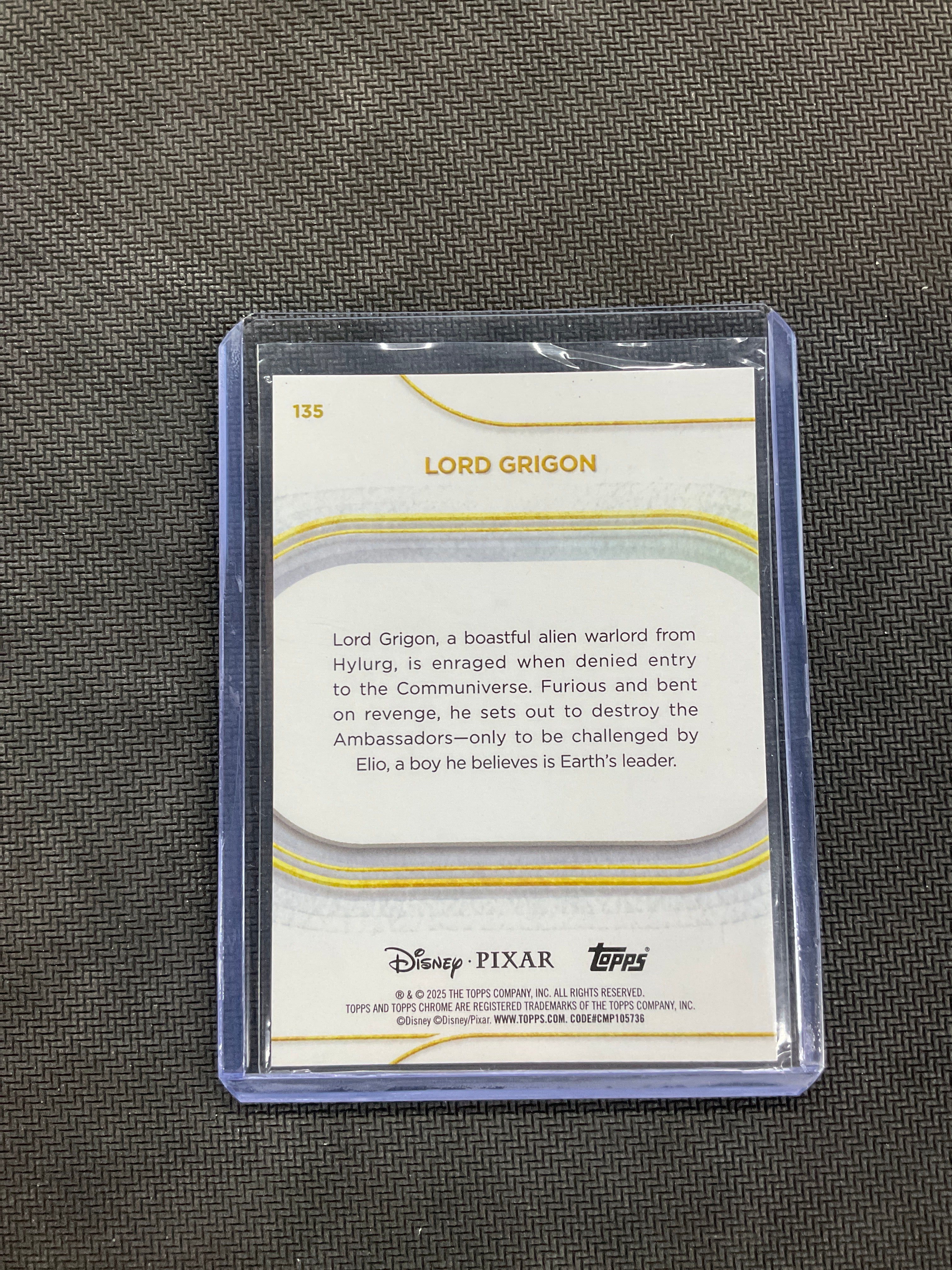 2025 Topps Chrome Disney Lord Grigon Aqua Refractor /199 #135