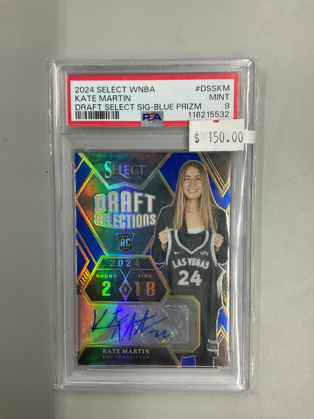 2024 Select WNBA Kate Martin Draft Select Auto /49 Blue Prizm