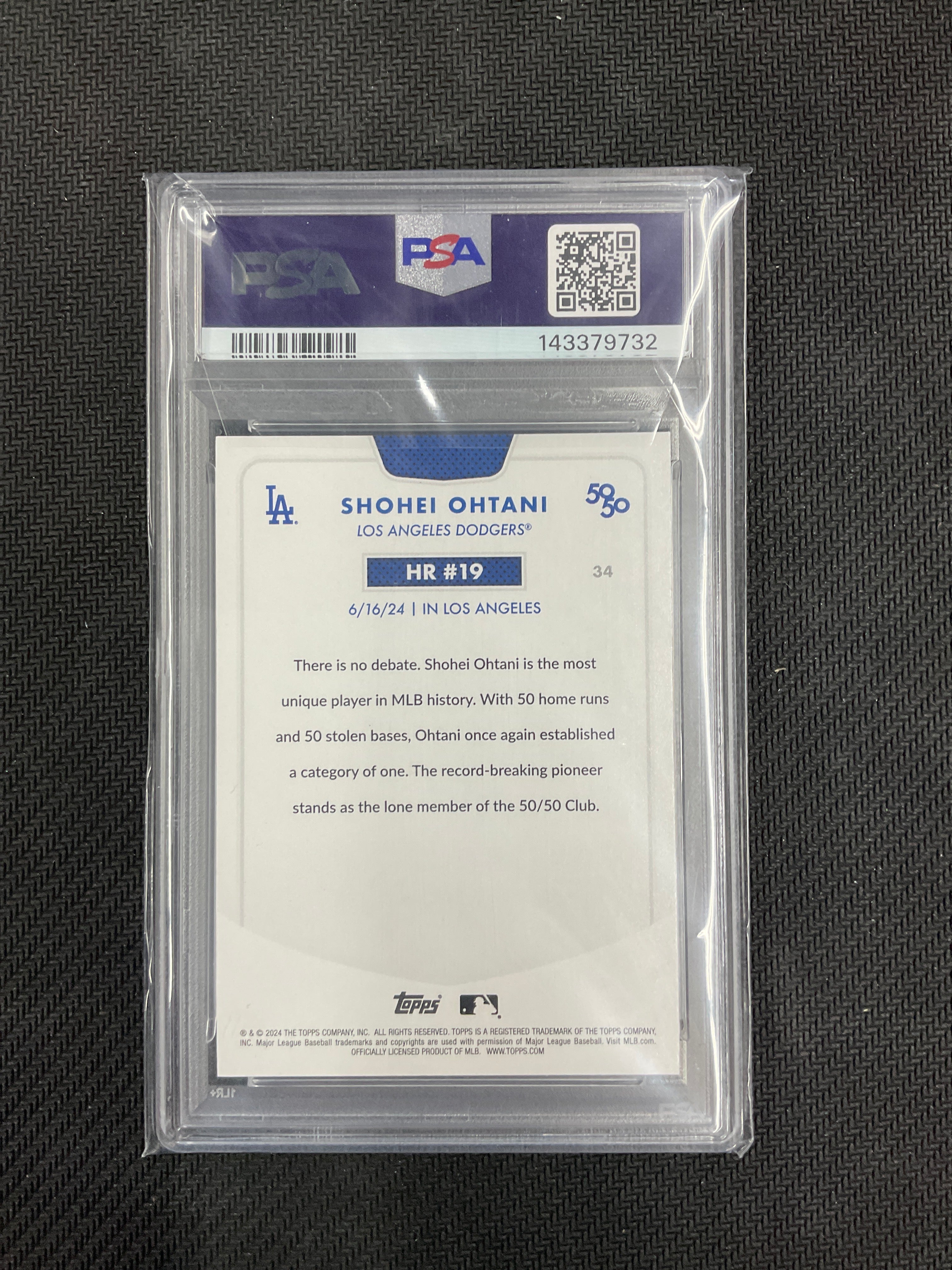 2024 Topps 50/50 Shohei #34 PSA 10 Dodgers