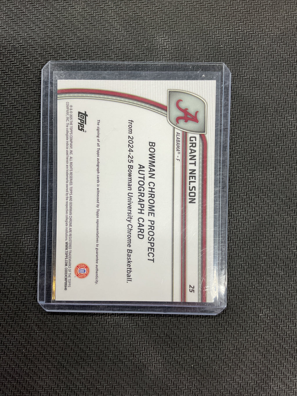 2024/25 Bowman U Grant Nelson Green Shimmer Auto Alabama