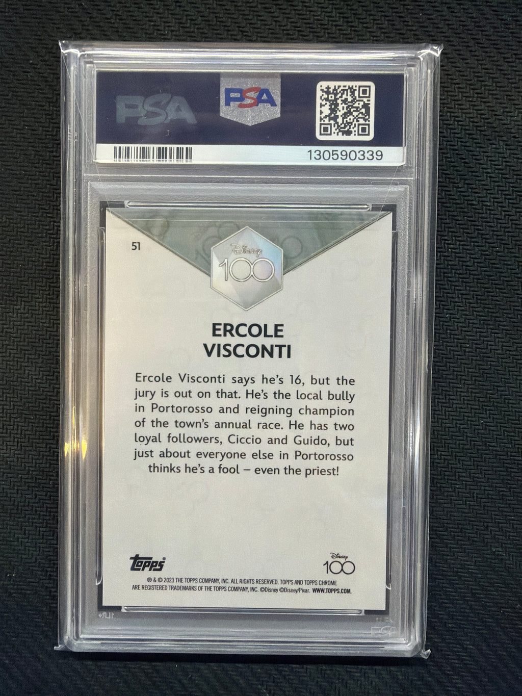 2023 Topps Chrome Disney 100 Ercole Visconti #51 PSA 10