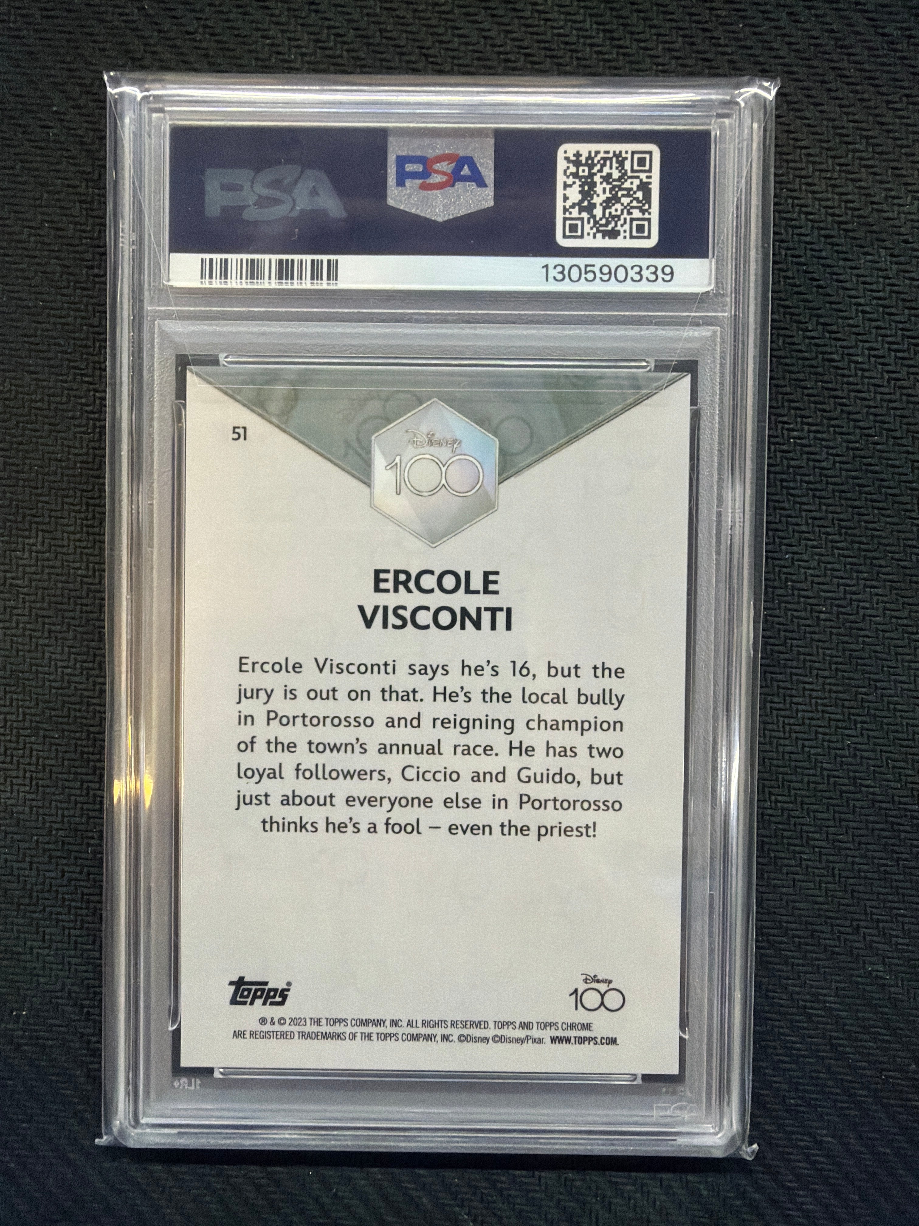 2023 Topps Chrome Disney 100 Ercole Visconti #51 PSA 10