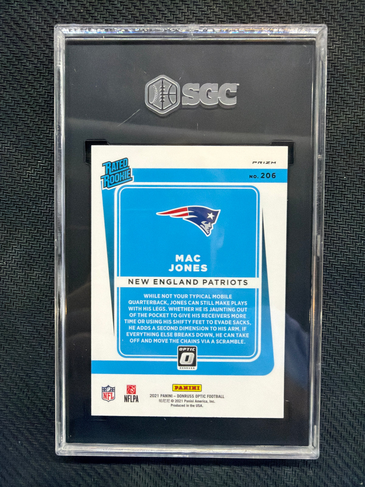 2021 Donruss Optic Mac Jones #206 Teal Velocity SGC 9.5 Rookie Alabama