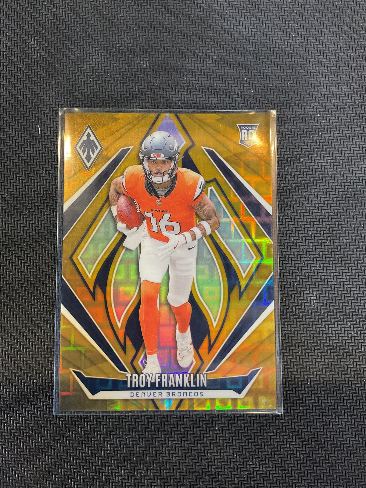 2024 Panini Phoenix Troy Franklin Gold Pandora Rookie /10 Broncos