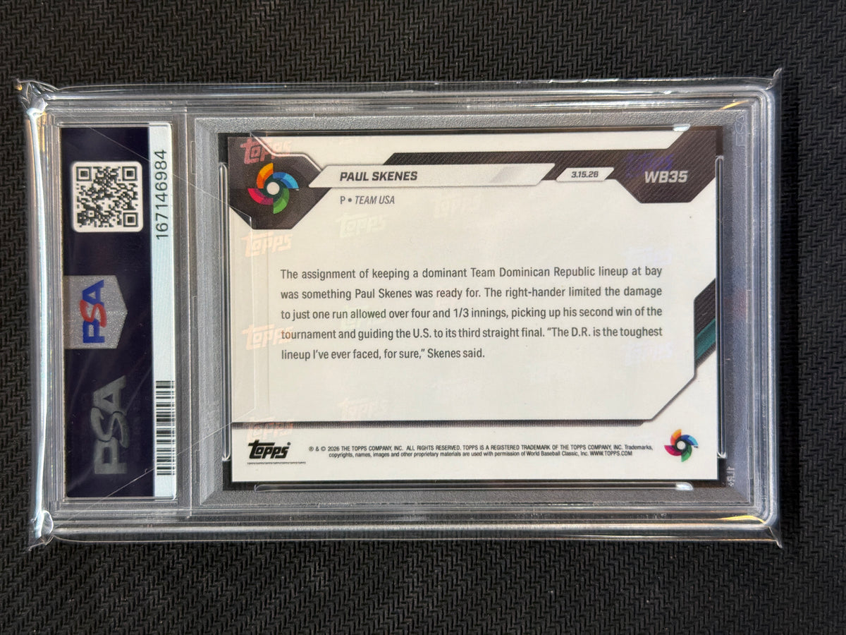 2026 Topps Now WBC Paul Skenes #WB35 3rd Straight Final PSA 10 984