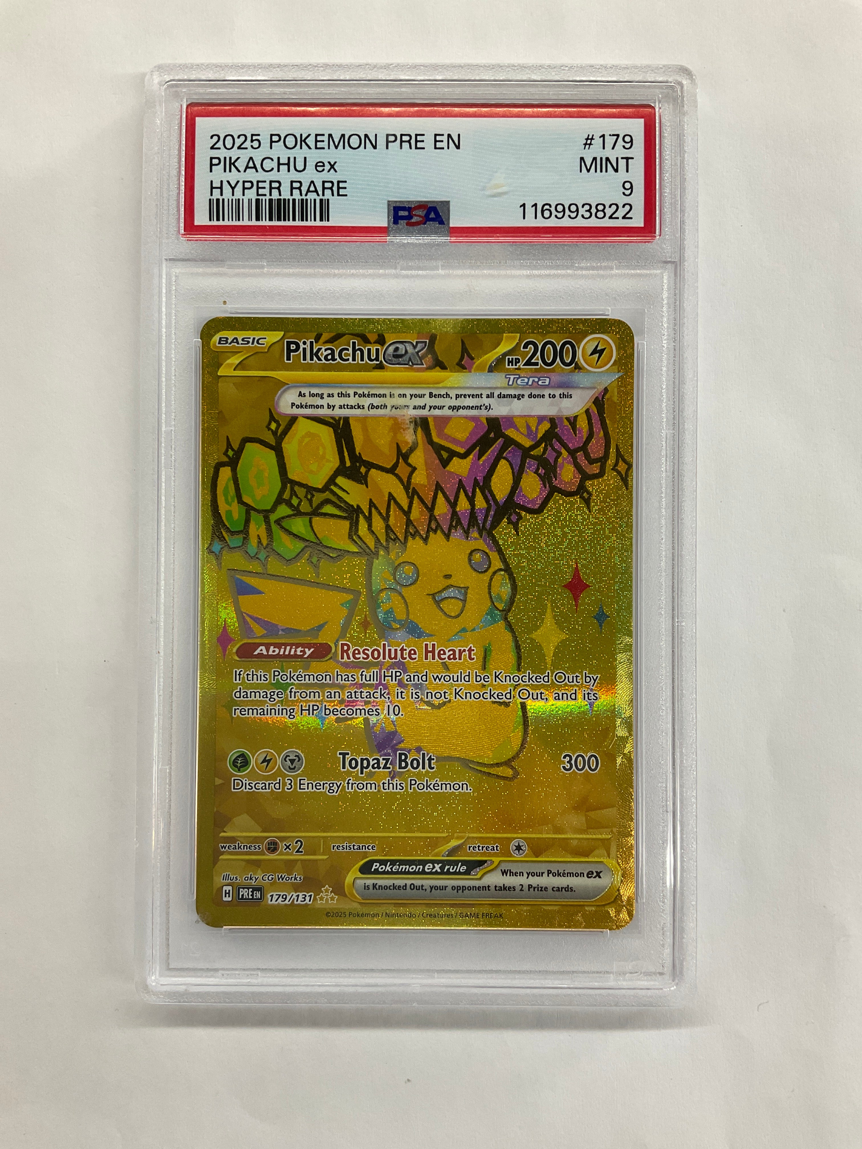 2025 Pokemon Prismatic Evolutions Pikachu ex PSA 9