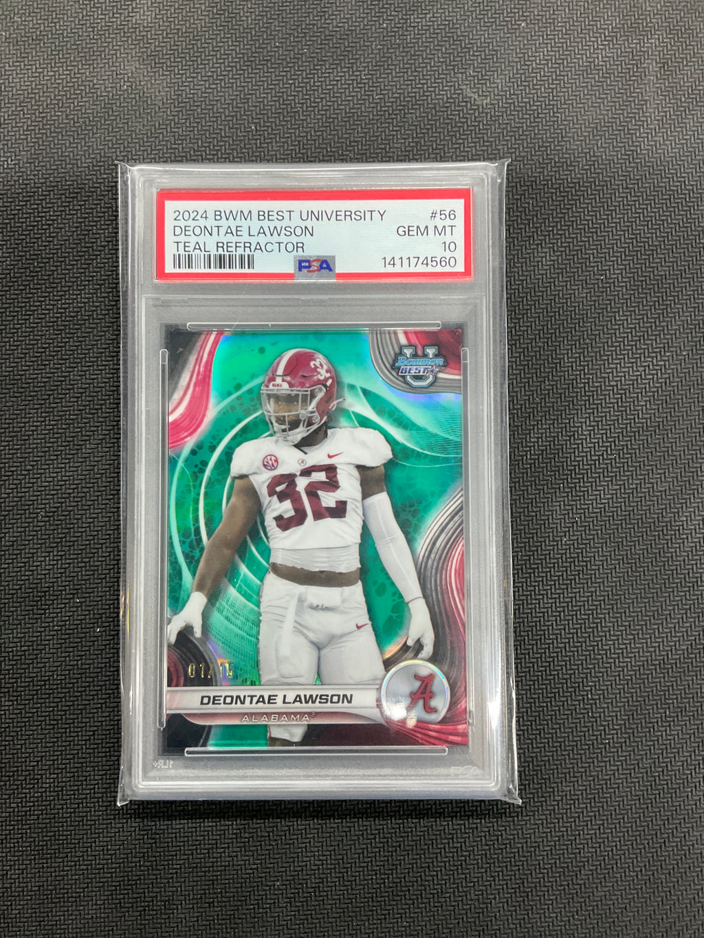 2024 Bowman Best U Deontae Lawson Teal /15 PSA 10 Alabama