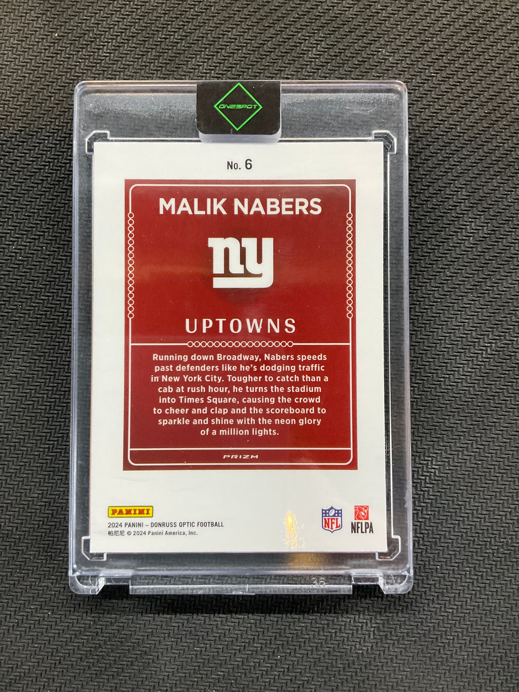 2024 Donruss Optic Malik Nabers Rookie Uptowns Giants