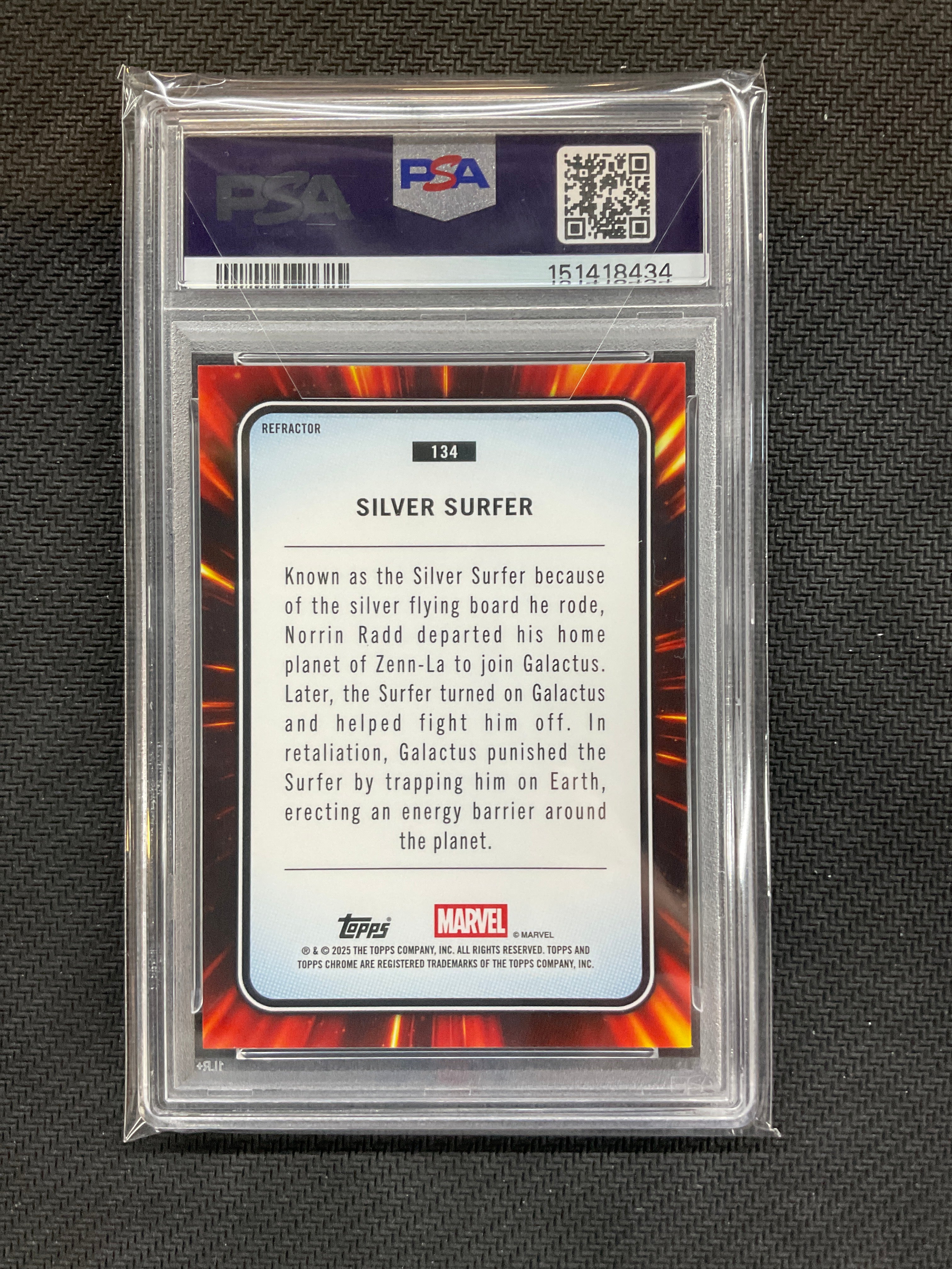 2025 Topps Chrome Marvel Silver Surfer Refractor #134 PSA 9 434