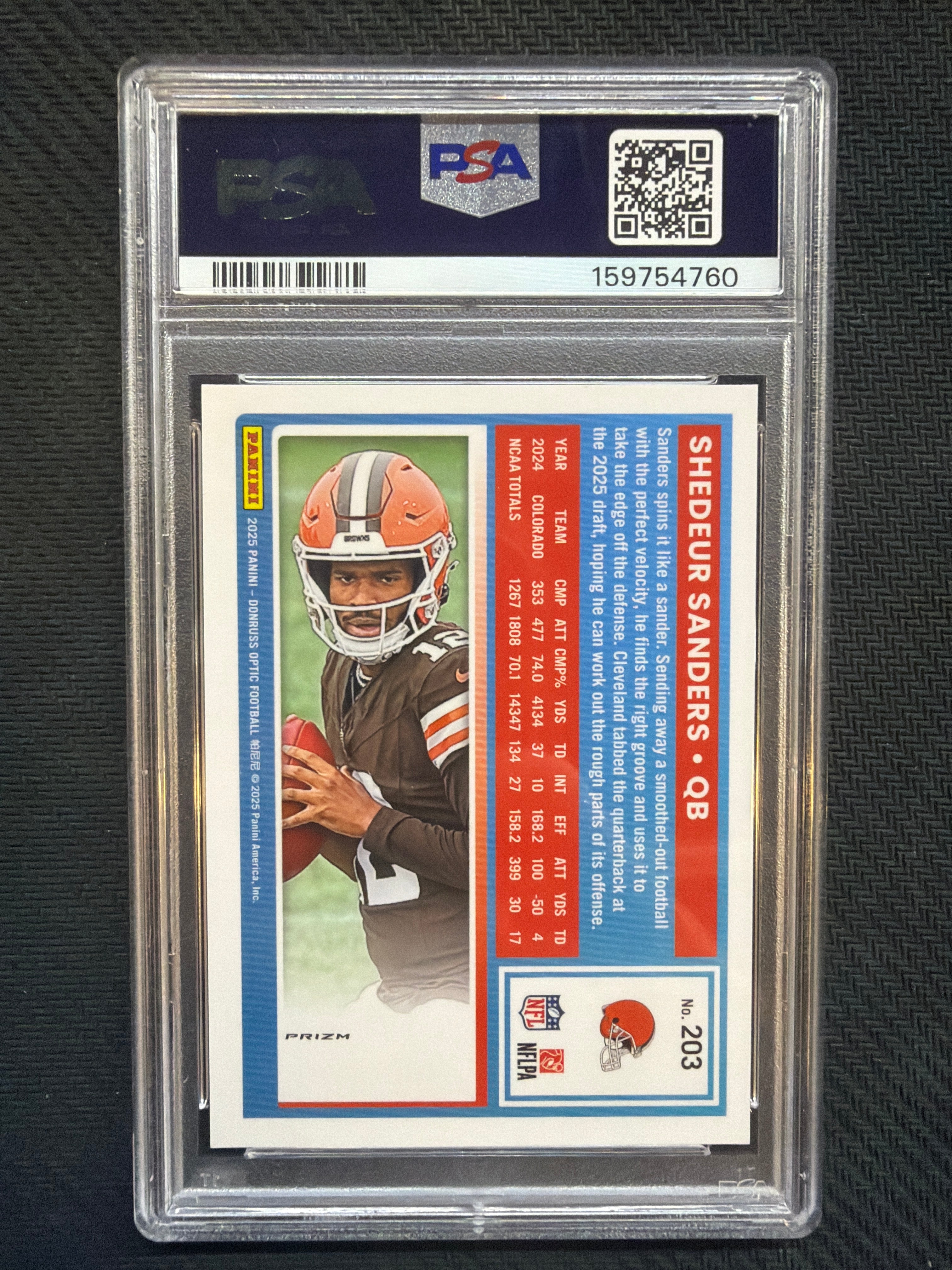 2025 Donruss Optic Shedeur Sanders Green Hyper PSA 10 760