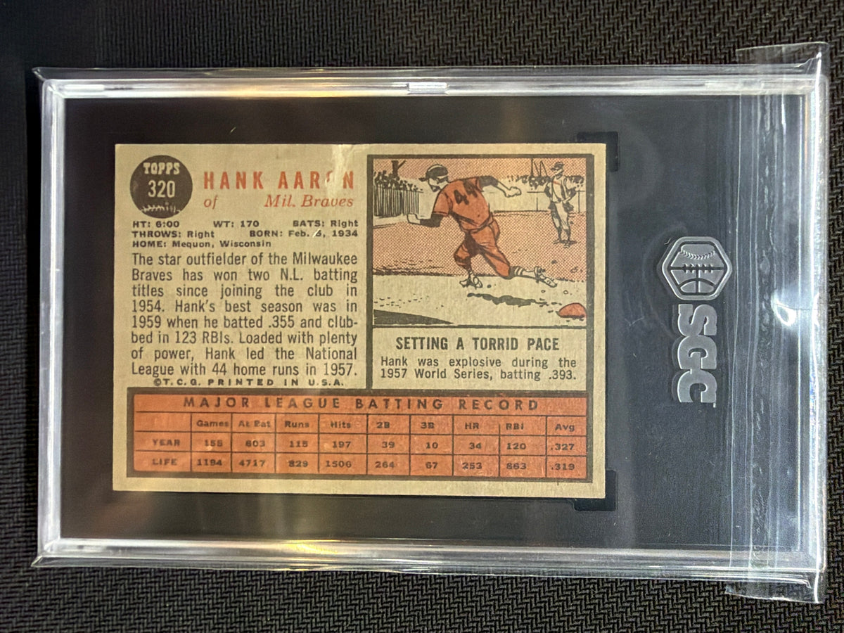 1962 Topps #320 Hank Aaron SGC 2.5 Braves