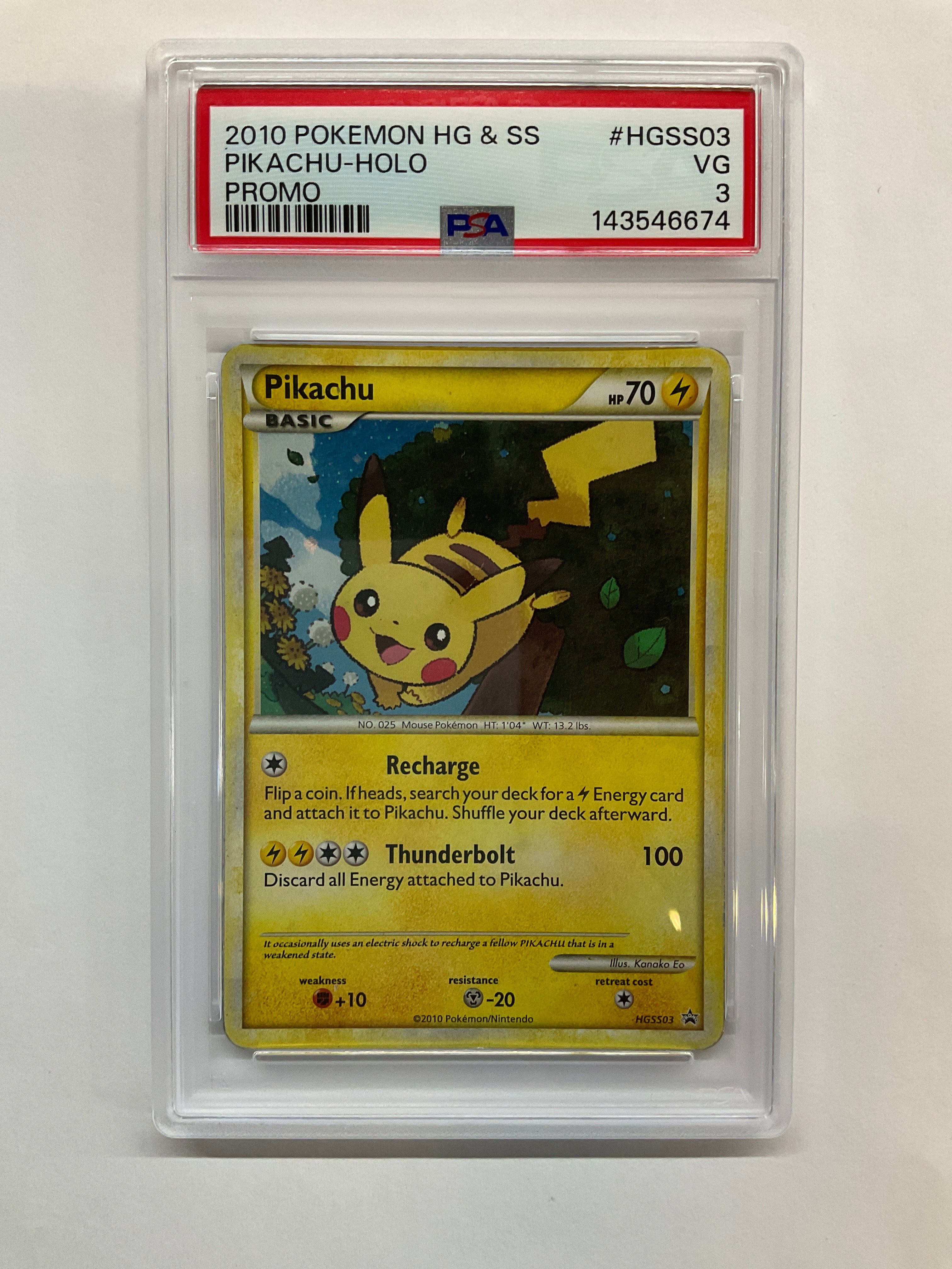 2010 Pokemon HG & SS Pikachu Holo Promo HGSS03 PSA 3