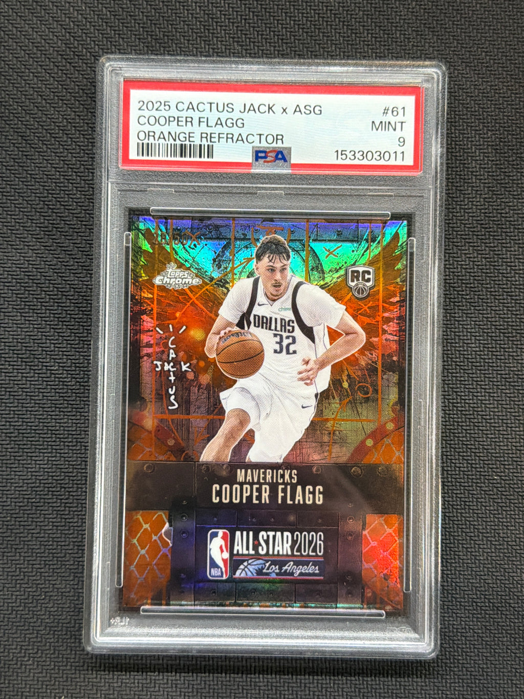 2025 Cactus Jack x ASG Cooper Flagg Orange /50 PSA 9 Mavericks
