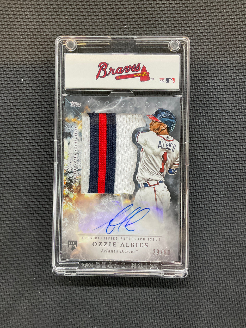 2018 Topps Inception Ozzie Albies Rookie Patch Auto /80 Braves