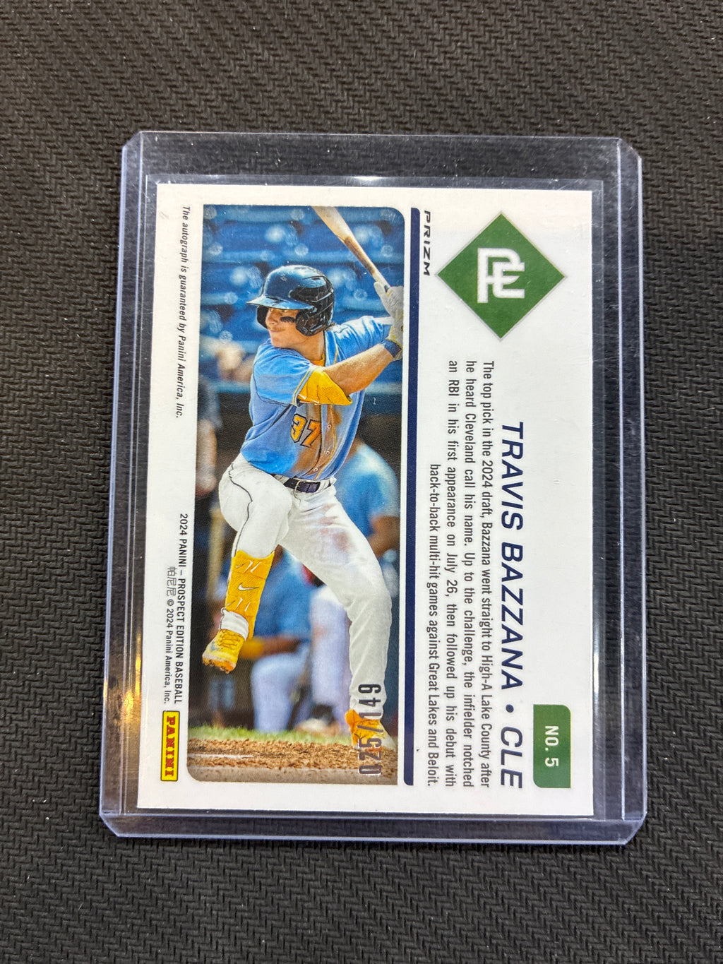 2024 Panini Prospect Edition Travis Bazzana Prospect Ticket Auto /149 Gaurdians