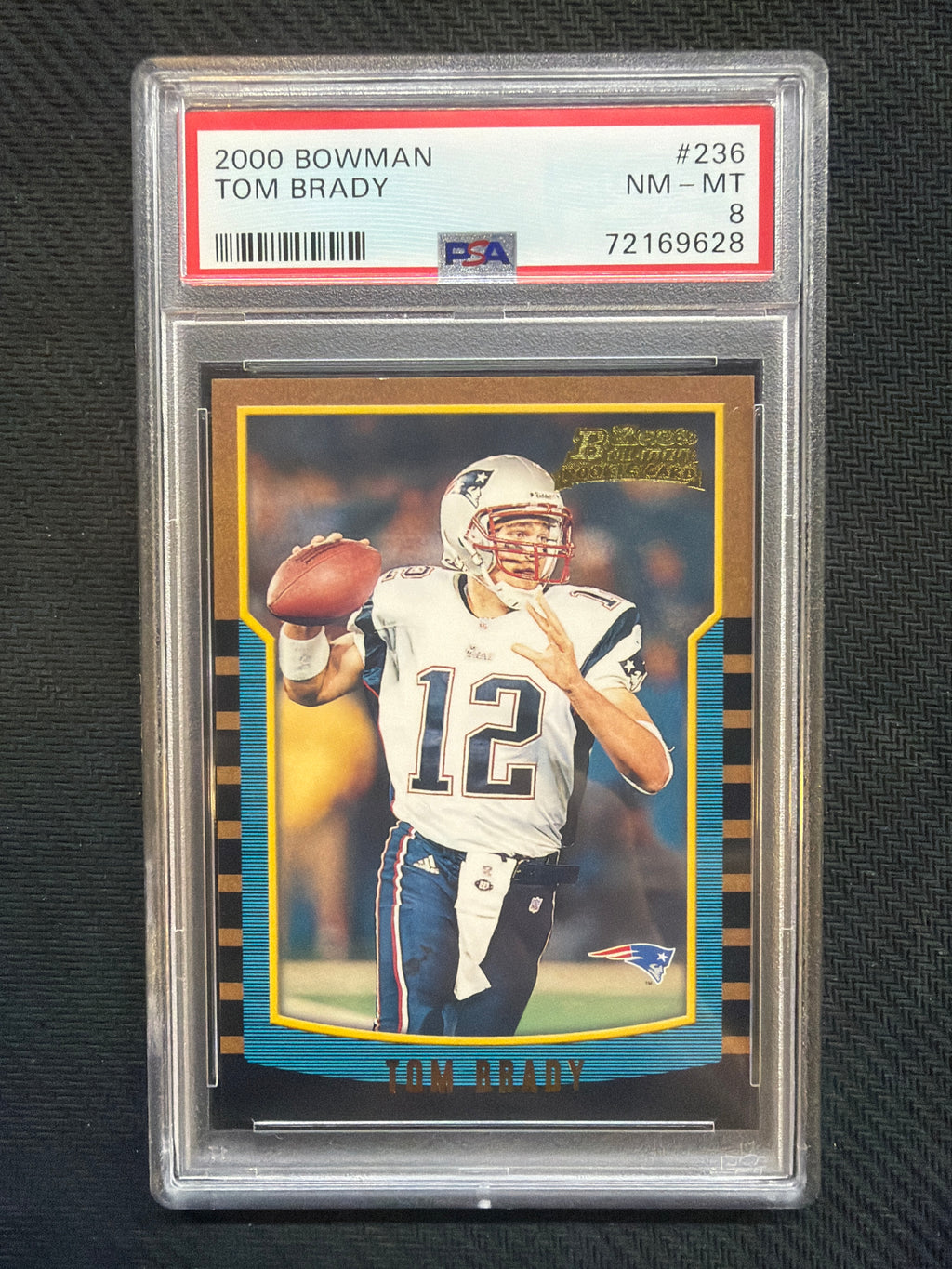 2000 Bowman Tom Brady Rookie #236 PSA 8 Patriots 628