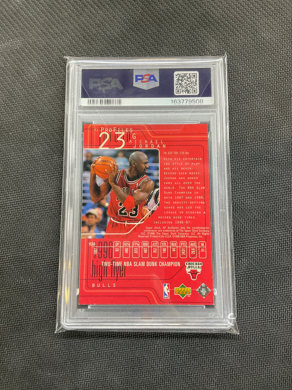 1997 SP Authentic Michael Jordan Profiles #P1 PSA 7 Bulls